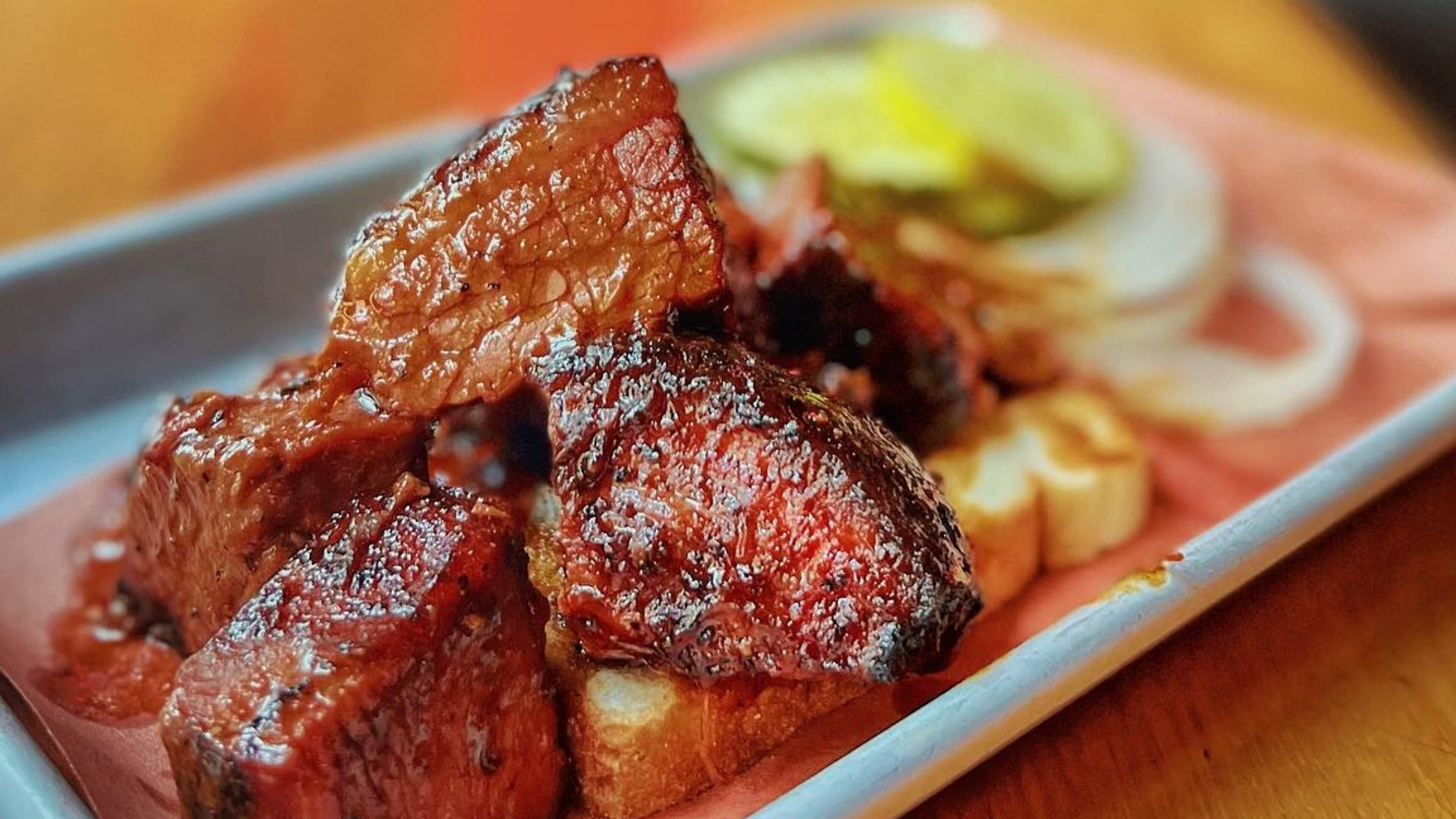 Prime Brisket Burnt Ends served at Fox Bros Bar-B-Q's Dekalb Ave location in 2022.