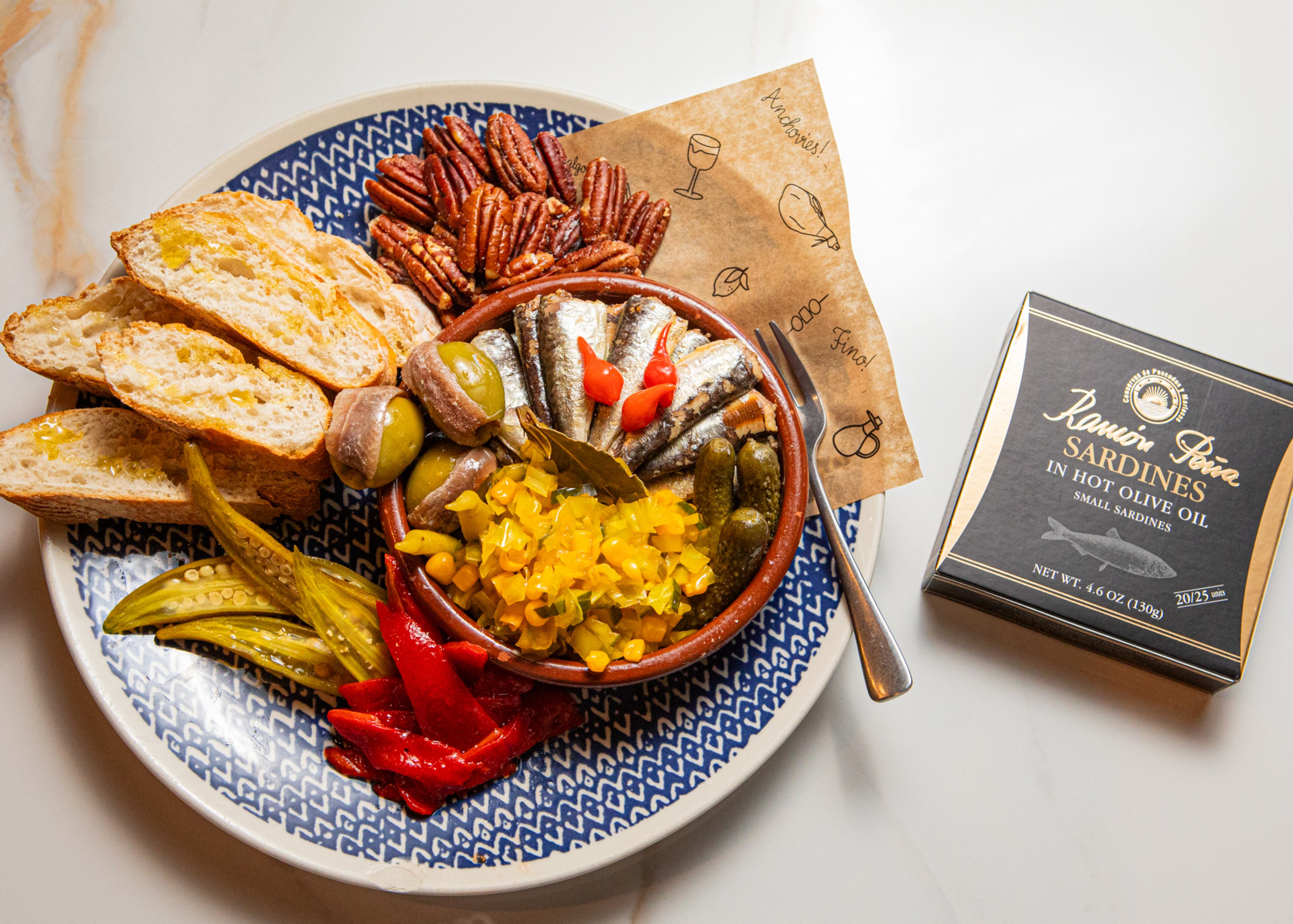 Sardines Acompañado made by Hector Santiago, chef and owner of La Metro. (Aaliyah Man for The Atlanta Journal-Constitution)