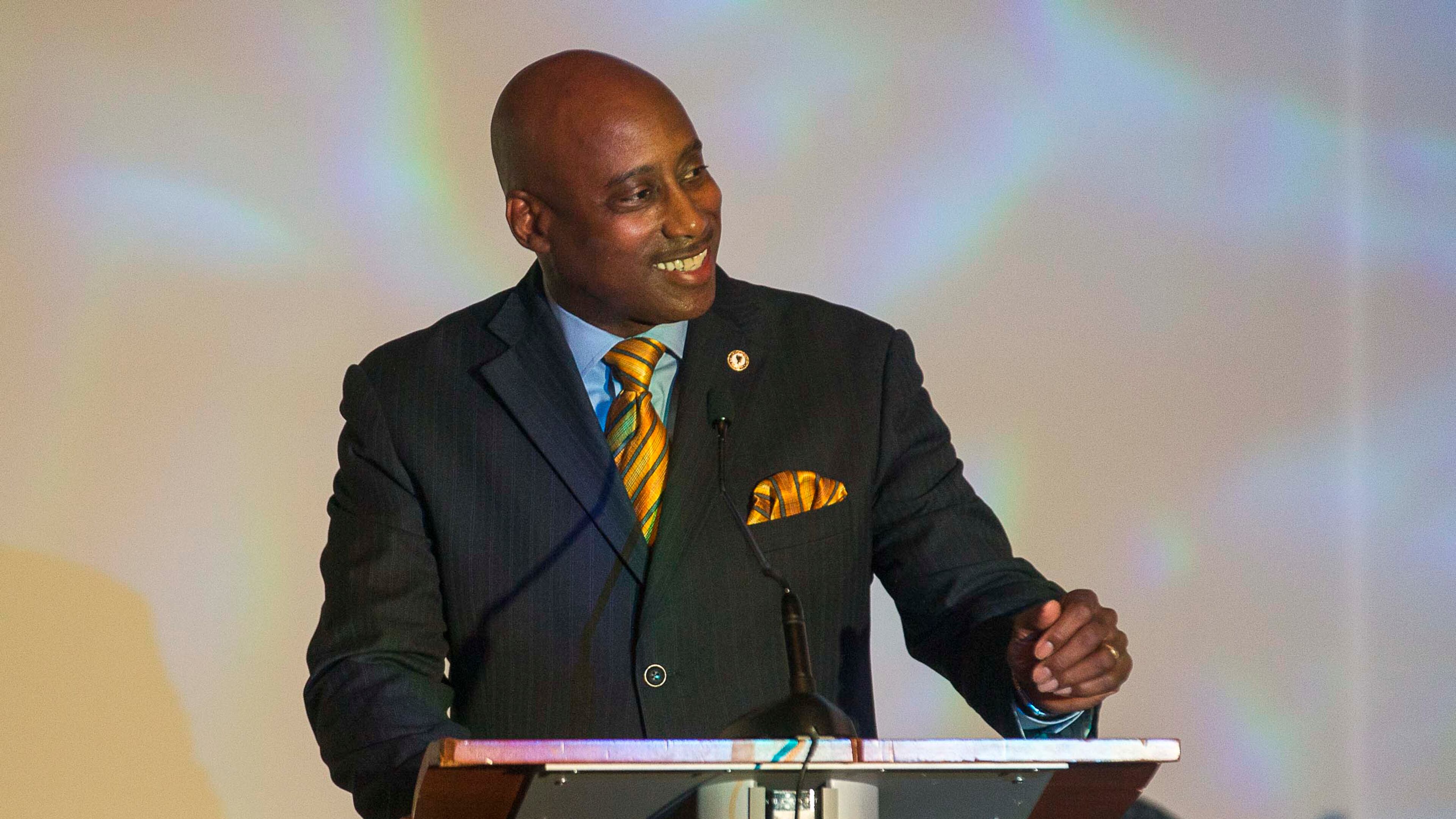 Clayton County Commission Chairman Jeff Turner was among a group of leaders taking part in a virtual town hall on the coronavirus Friday. (ALYSSA POINTER/ALYSSA.POINTER@AJC.COM)