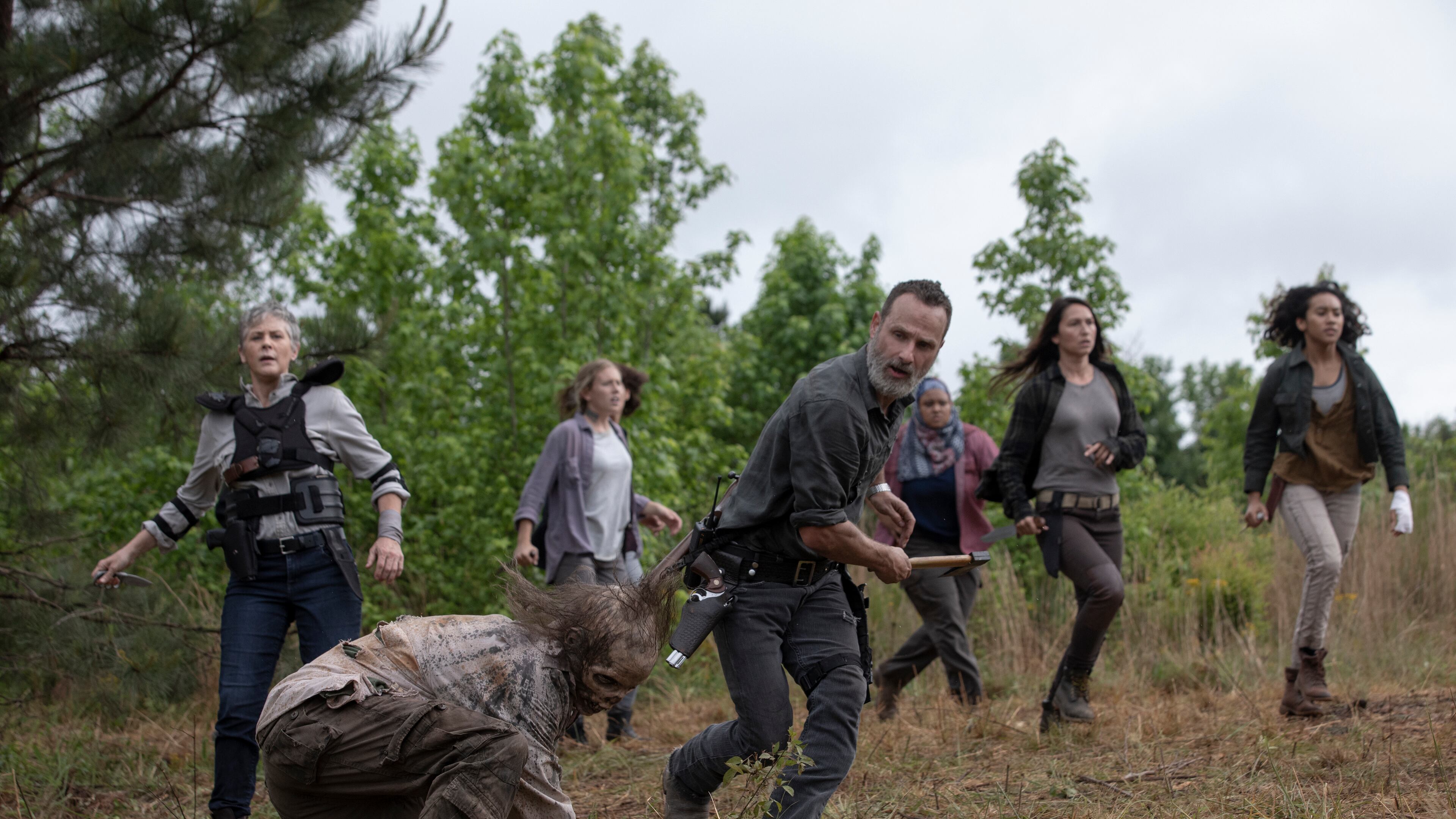 Andrew Lincoln as Rick Grimes, Melissa McBride as Carol Peletier - The Walking Dead _ Season 9, Episode 2 - Photo Credit: Jackson Lee Davis/AMC