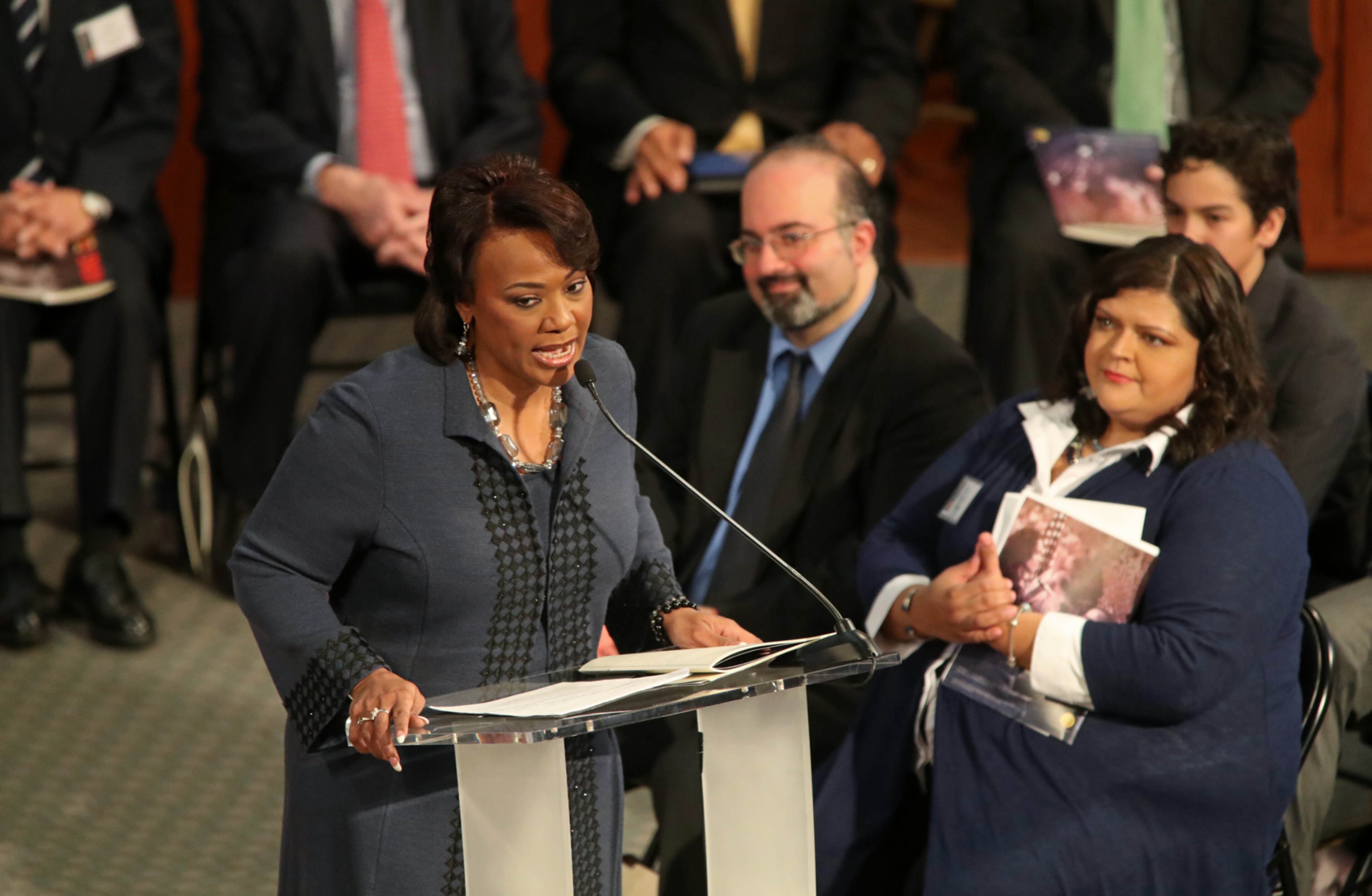 January 16, 2017 - Atlanta, Ga: Bernice King speaks during the 49th annual Martin Luther King Jr. Commemorative Service at Ebenezer Baptist Church Monday, January 16, 2017, in Atlanta, Ga. PHOTO / JASON GETZ