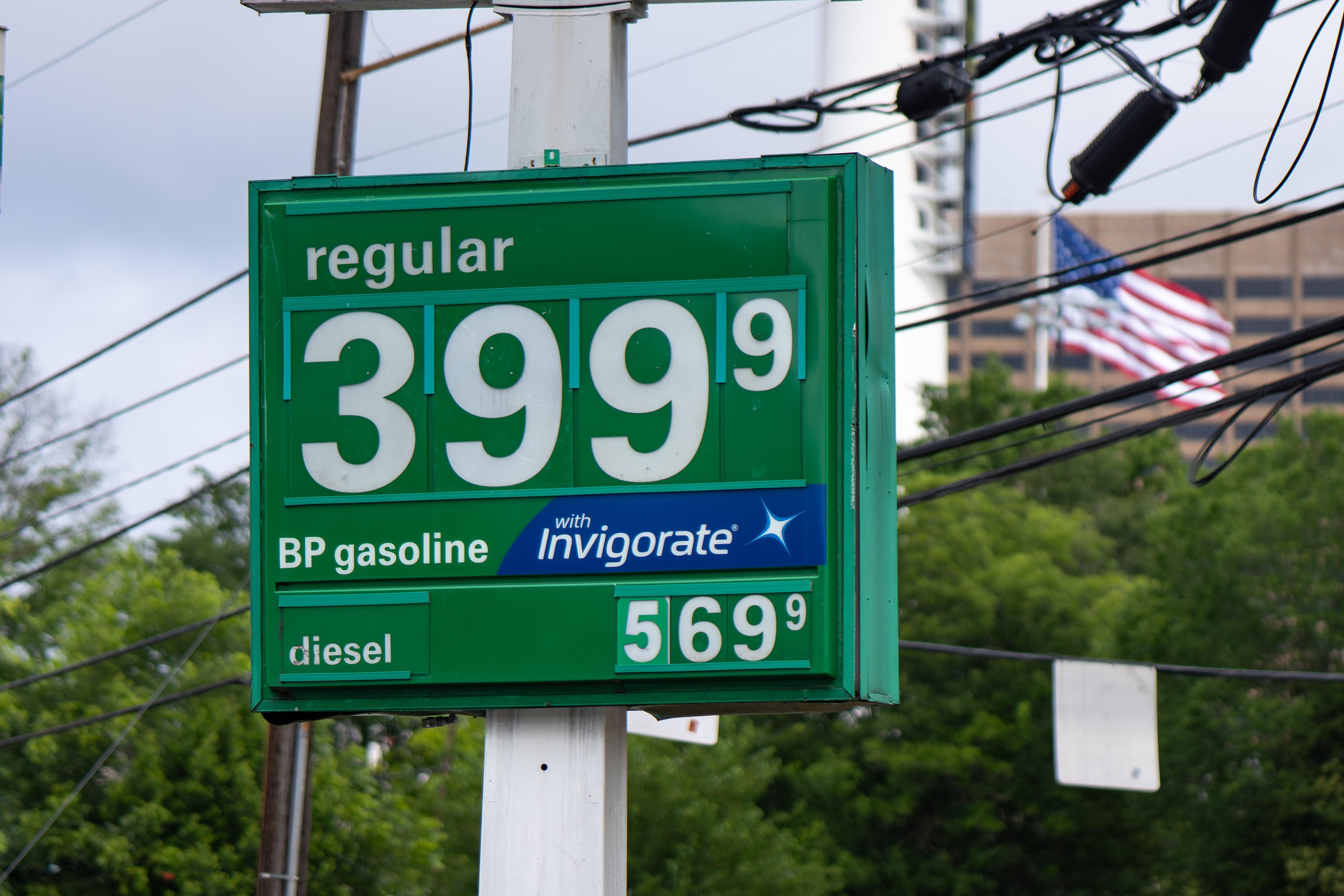 Gas prices are displayed at a BP station on Memorial Drive in Atlanta last Monday. (Ben Hendren for the AJC)