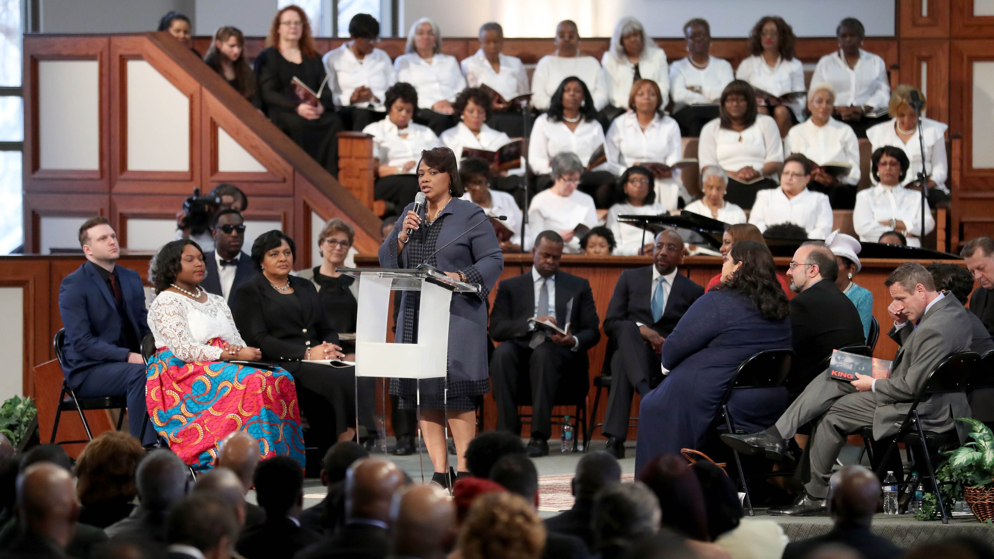 January 16, 2017 - Atlanta, Ga: Bernice King speaks during the 49th annual Martin Luther King Jr. Commemorative Service at Ebenezer Baptist Church Monday, January 16, 2017, in Atlanta, Ga. PHOTO / JASON GETZ