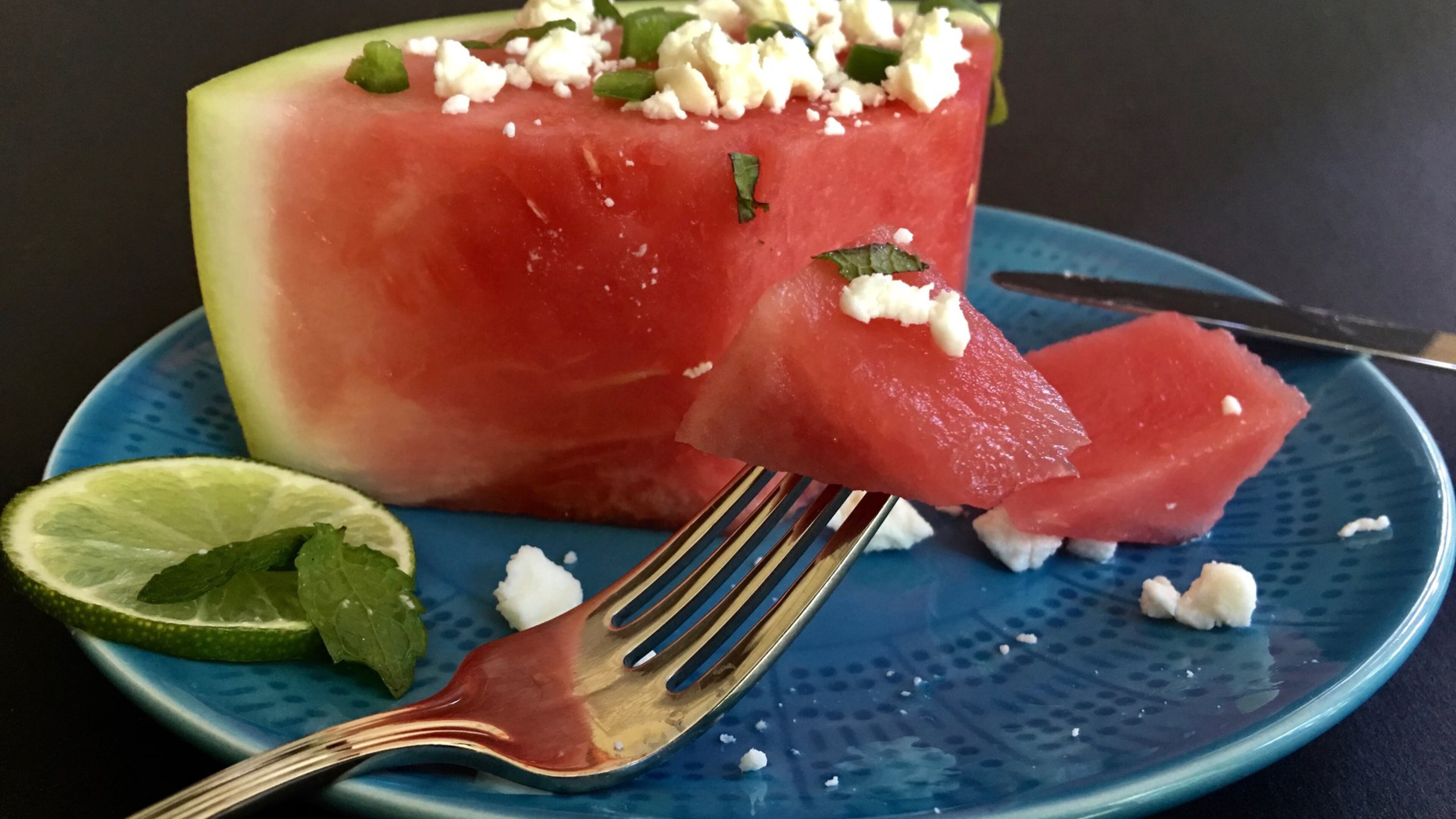 Keep the watermelon’s rind for an easy, elegant summer salad. CONTRIBUTED BY KELLIE HYNES