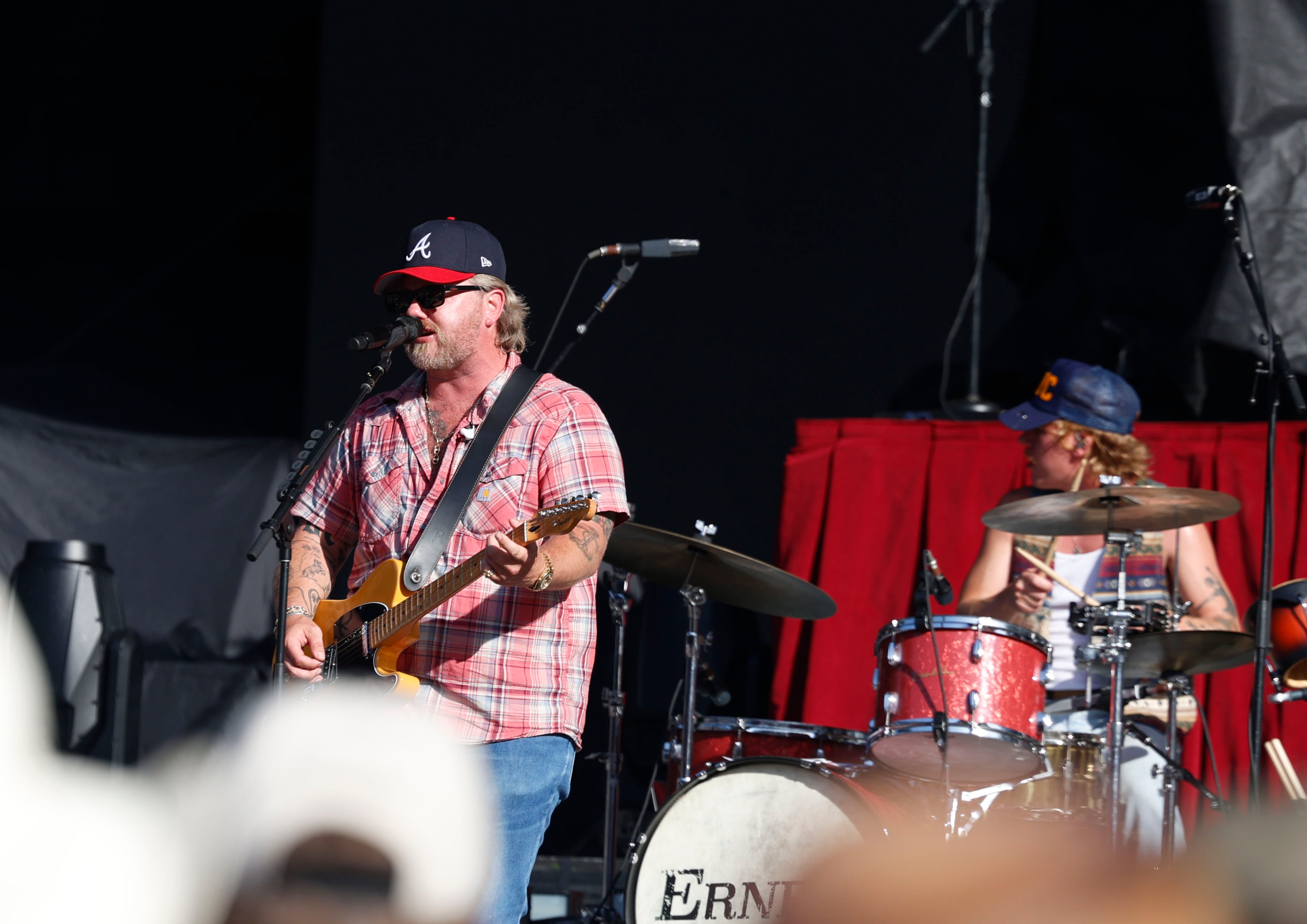 June 13, 2026 - Atlanta, GA: ERNEST performs at the Braves Country Fest, an inaugural, a first of its kind celebration of Braves baseball and country music. He started of his set with hits The Star-Spangled Banner, Gettin' Gone, Boat Named After You. (Akili-Casundria Ramsess/For the AJC)