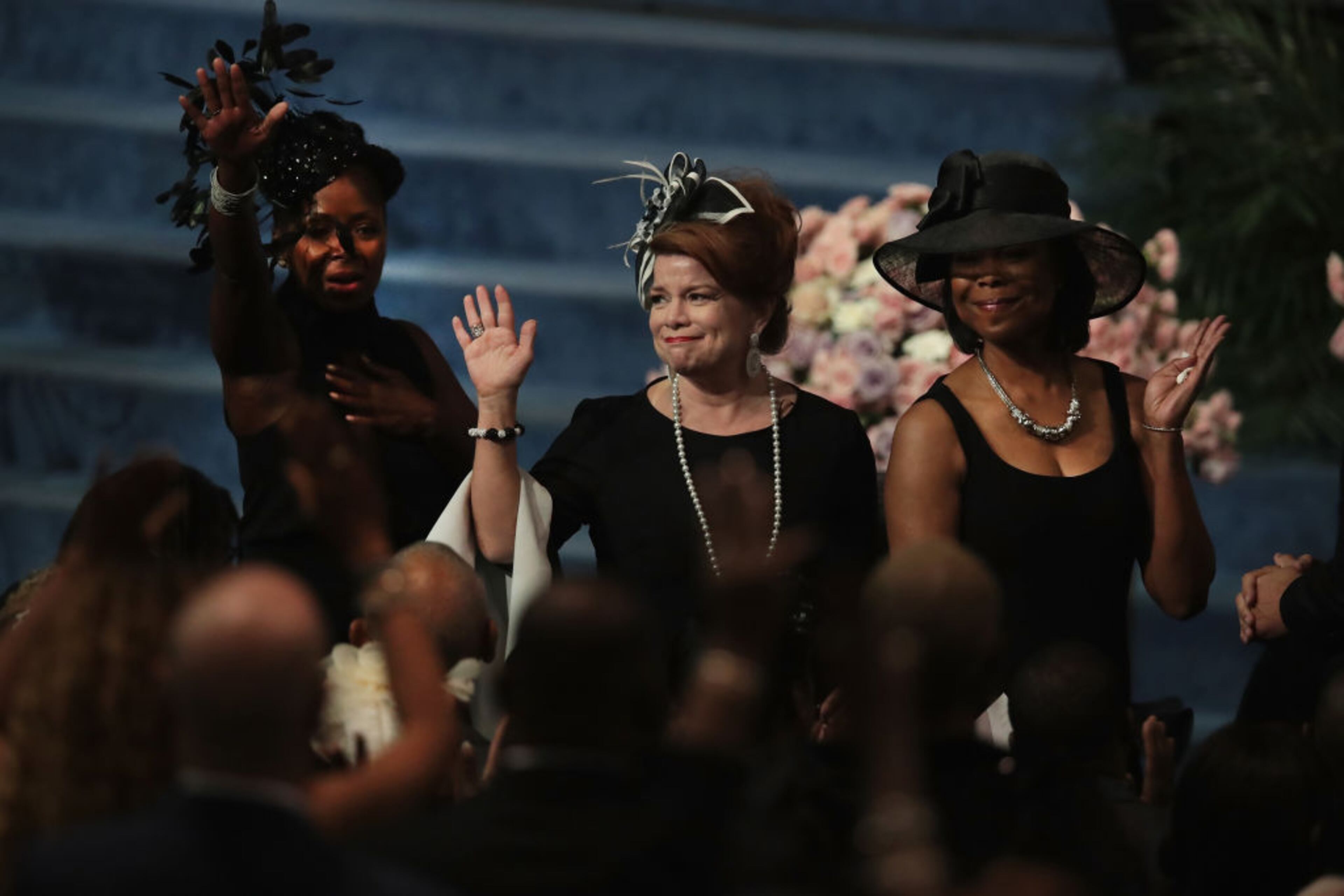 DETROIT, MI - AUGUST 31: The cast of the Haves and Have Nots is recognized at the funeral for Aretha Franklin at the Greater Grace Temple on August 31, 2018 in Detroit, Michigan. Franklin died at the age of 76 at her home in Detroit on August 16. (Photo by Scott Olson/Getty Images)