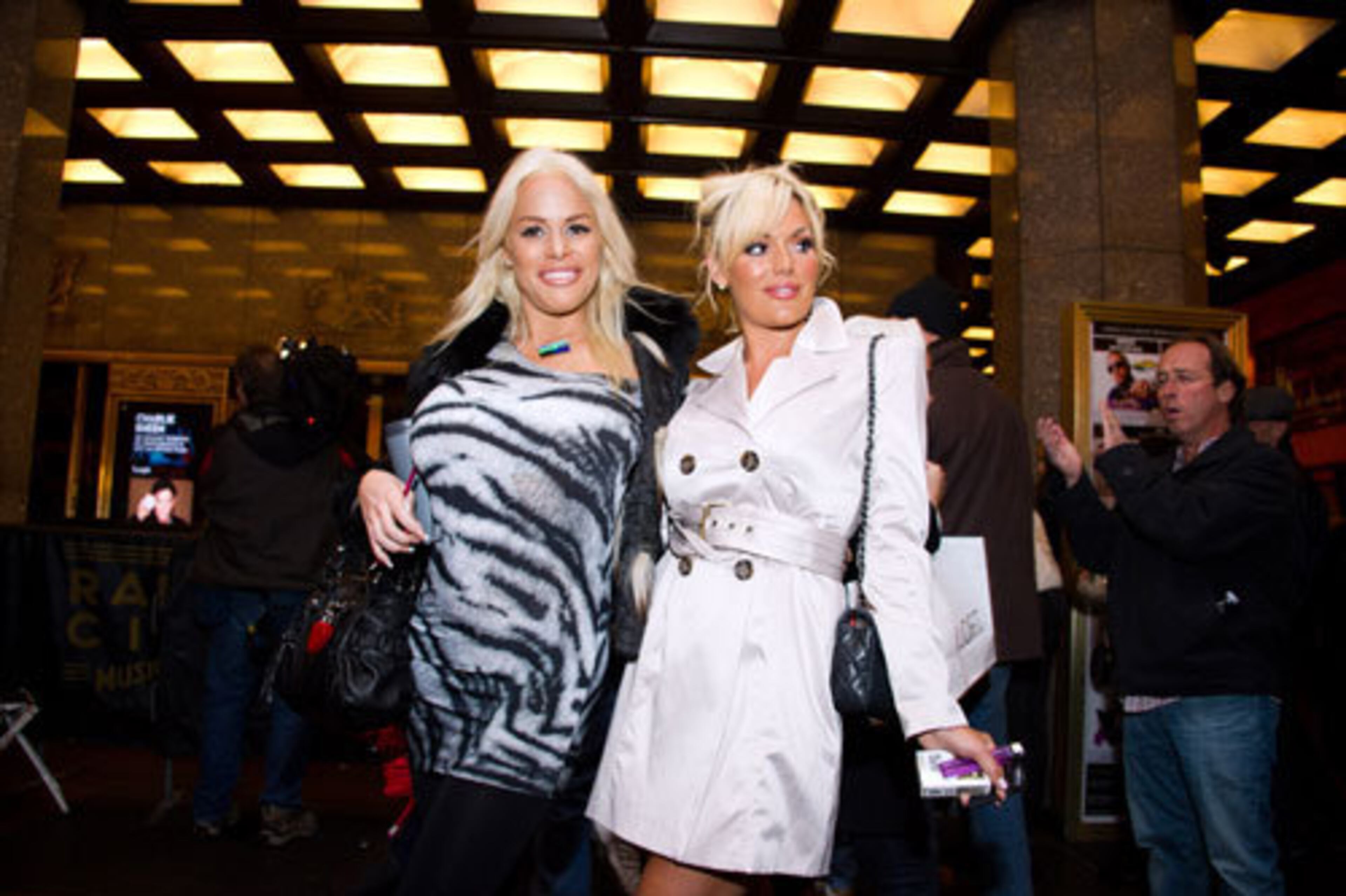 Jessica Bast, left, and Bobbi Billard came out to see Charlie Sheen.