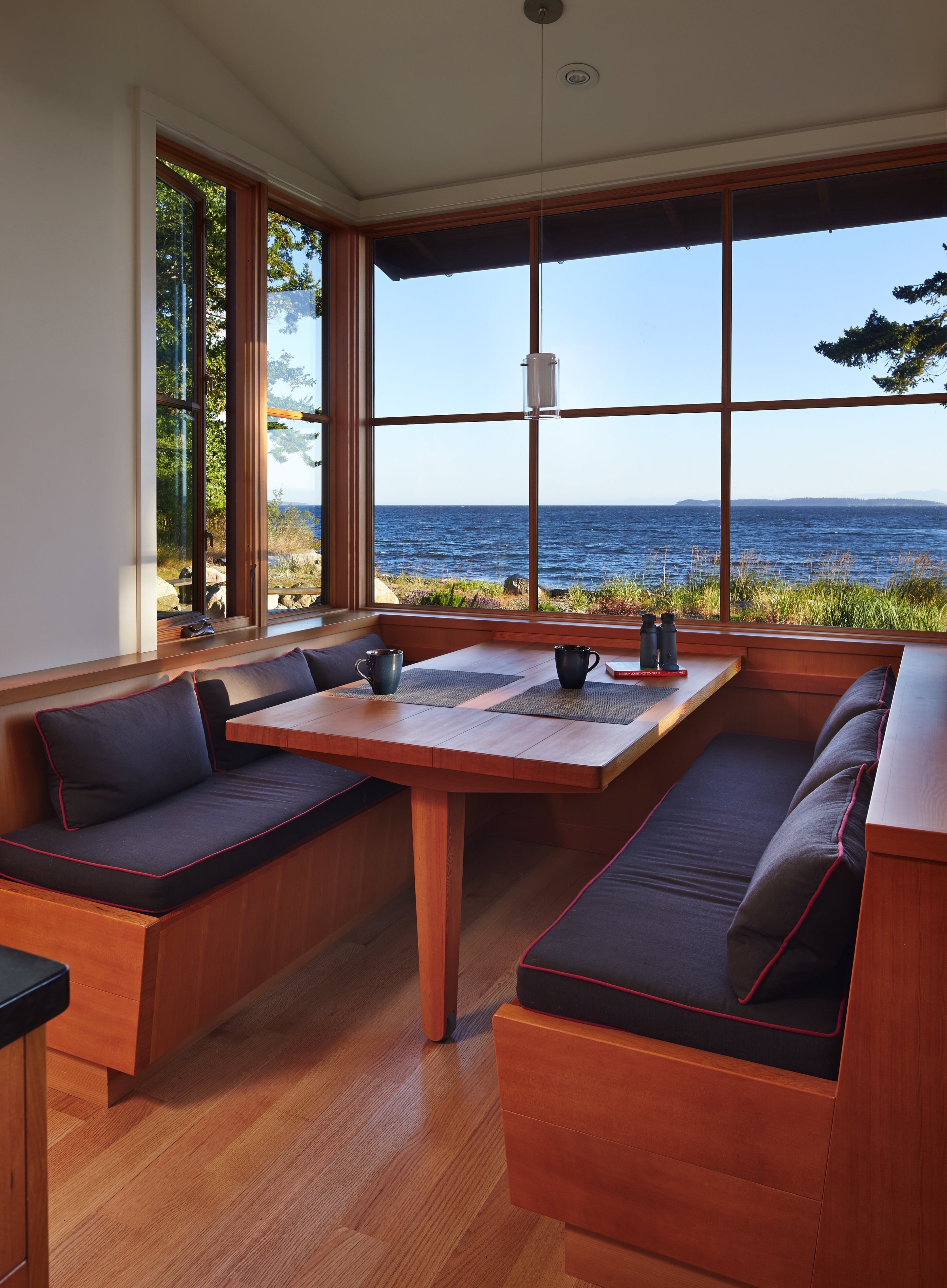 The Boones are fans of the local bird population. The kitchen nook is a great spot for watching. Says Richard, "We've been here three years and the amazing thing is we haven't found one thing we'd change." (Benjamin Benschneider/Seattle Times/MCT)