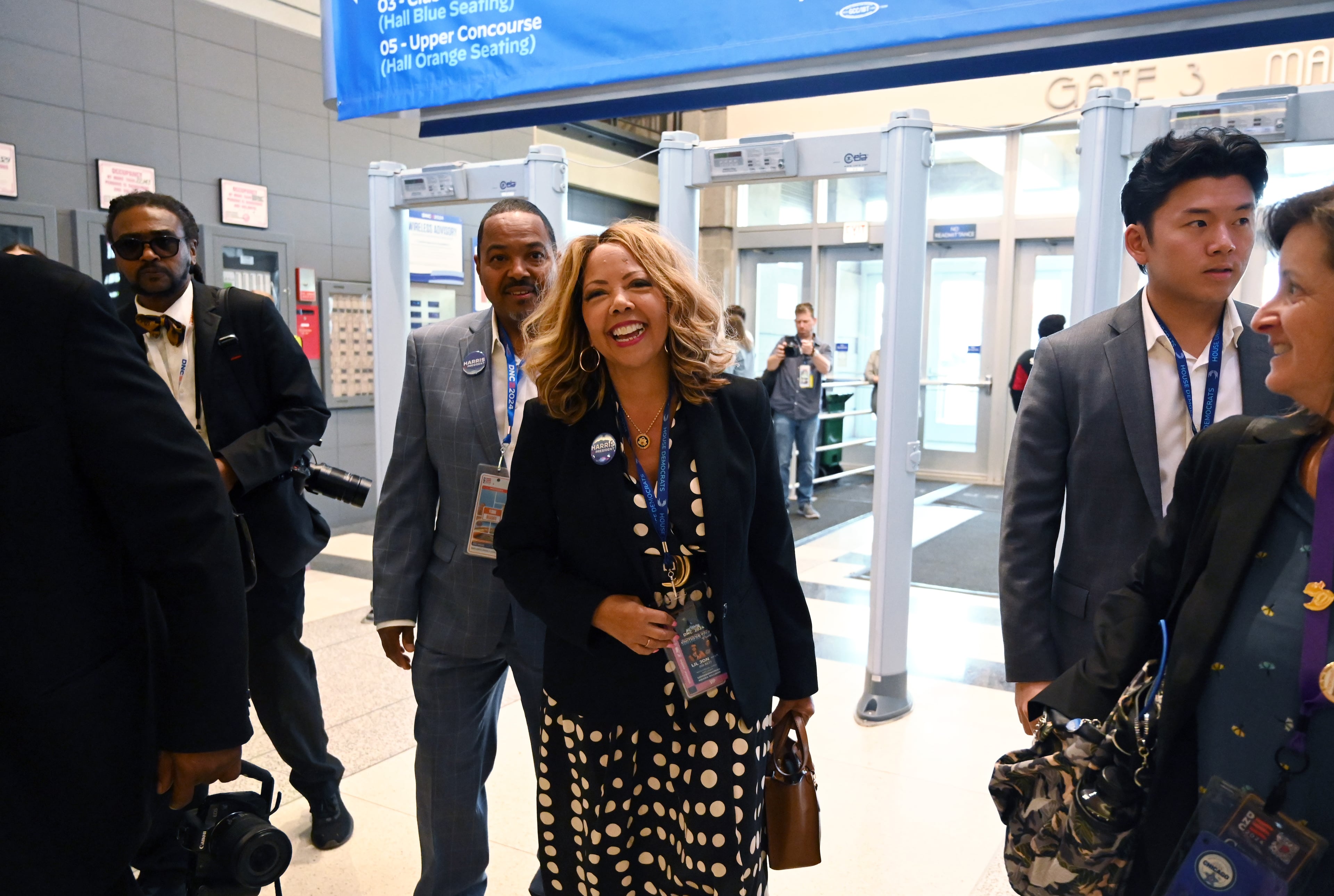 U.S. Congresswoman Lucy McBath arrives during the day 1 of the Democratic National Convention at he United Center, Monday, August 19, 2024, in Chicago, Illinois. (Hyosub Shin / AJC)