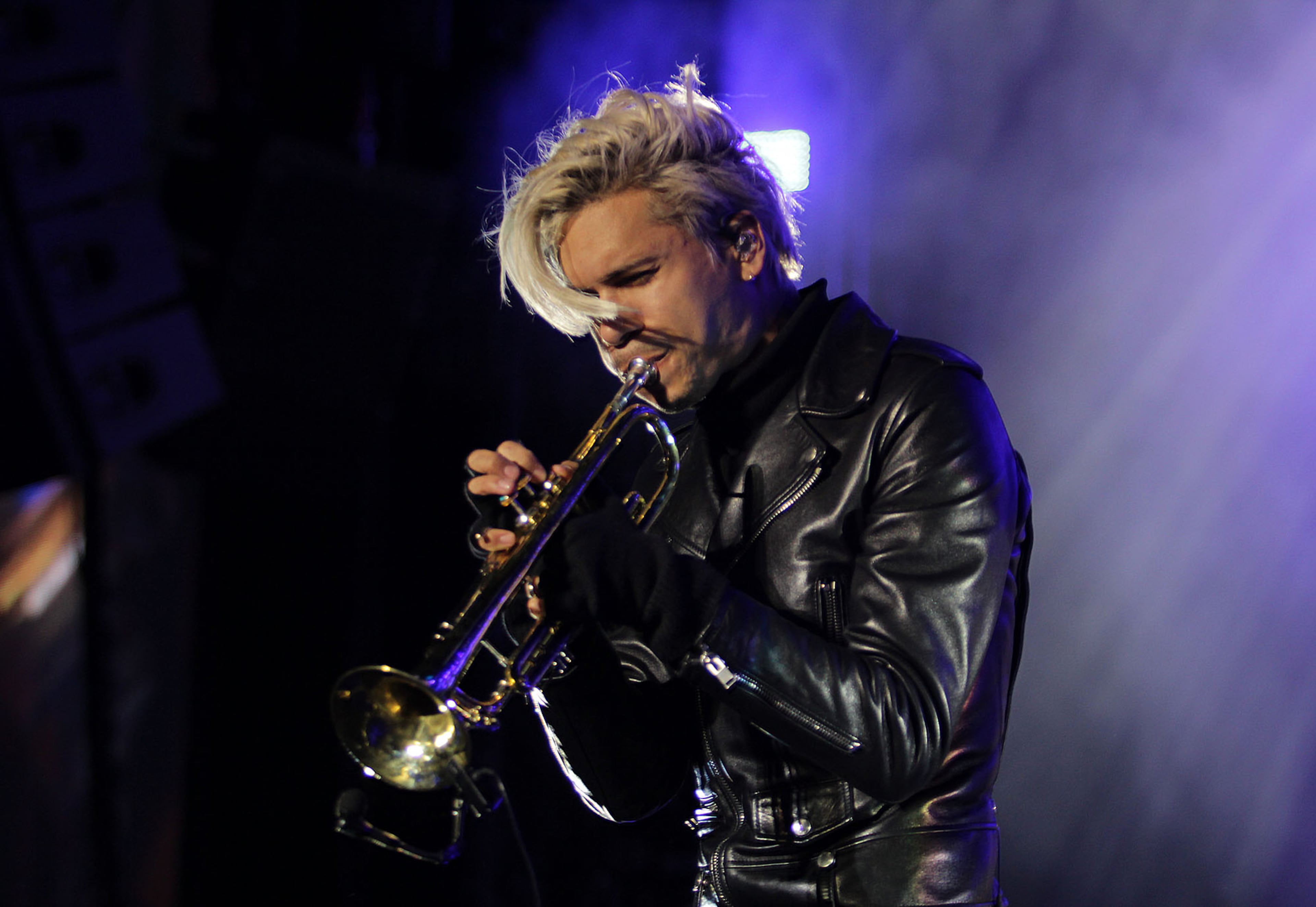 January 7, 2018 - ATLANTA: Spencer Ludwig, trumpeter, singer, songwriter from Los Angeles opened the second day of the AT&T Playoff Playlist Live! concert series pre-game celebrations at Centennial Olympic Park on Sunday, January 7, 2018. Ludwig is a former member of the band Capital Cities and has also performed with Foster the People, The Man, Fitz and the Tantrums. (Akili-Casundria Ramsess/Eye of Ramsess Media)
