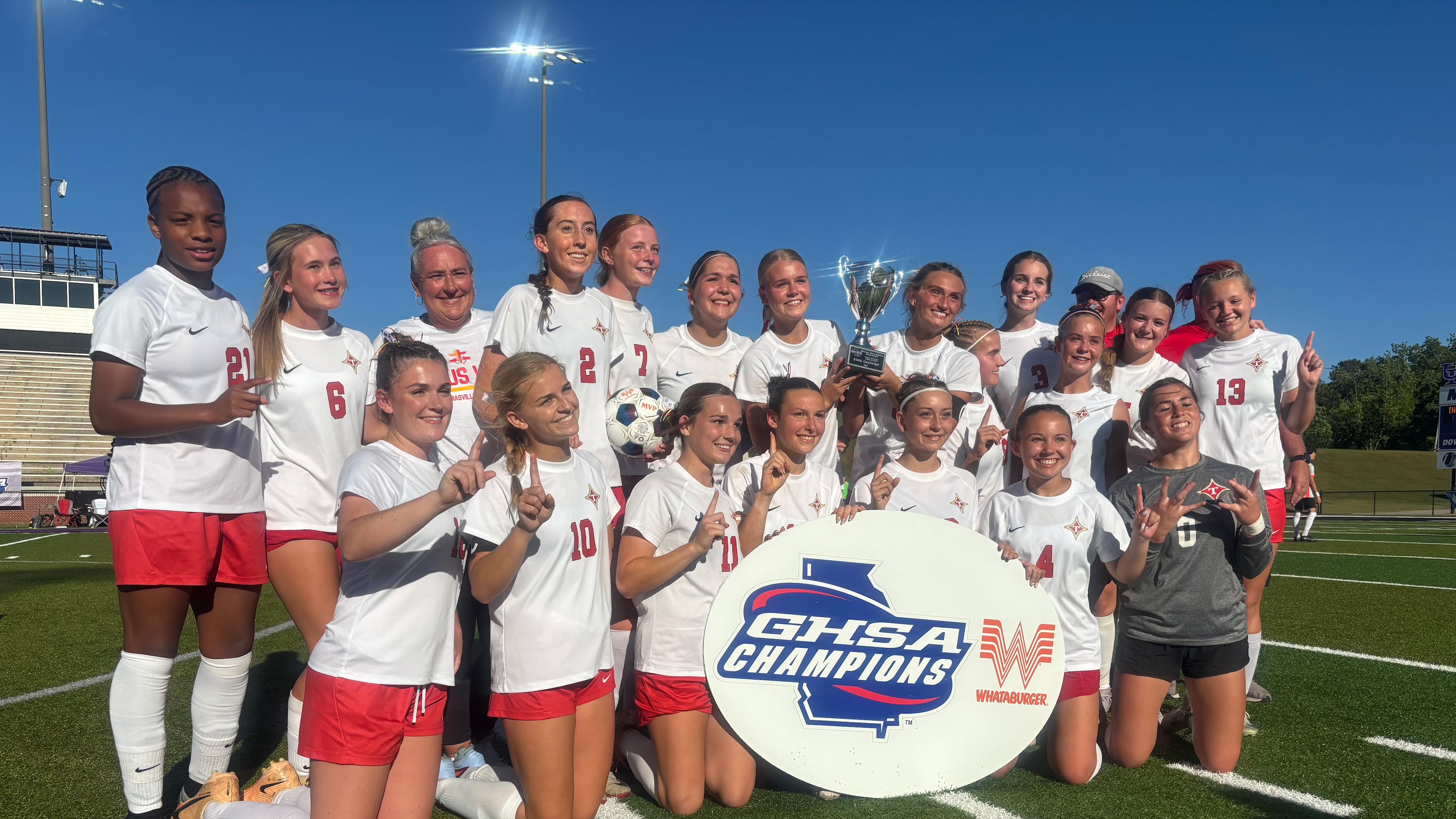 Thomasville's girls soccer won its first state title by a 1-0 final in overtime over Model on Thursday, May 14, at Matthews Field in Thomaston, Georgia (Jack Leo/AJC).