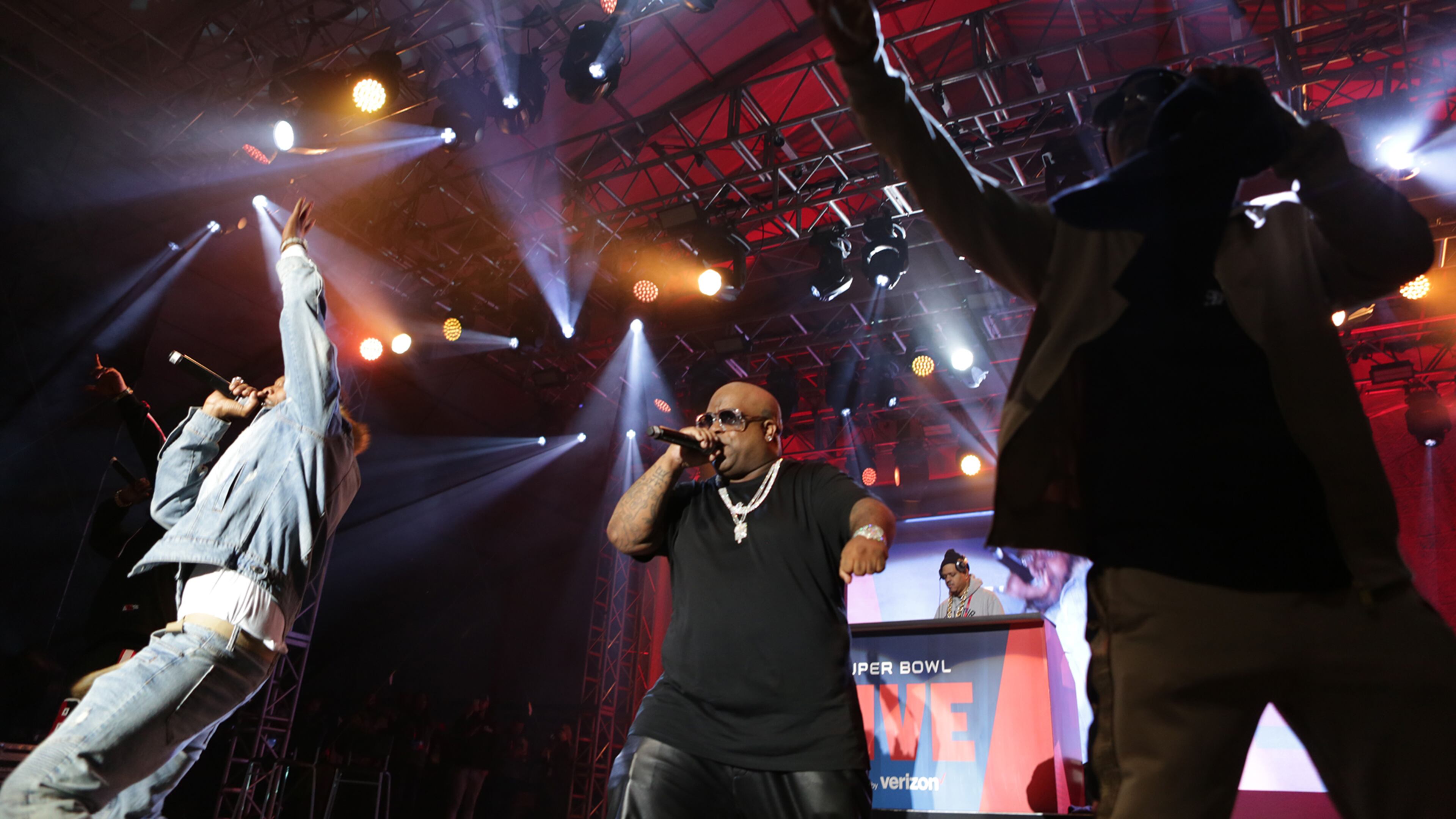 Goodie Mob headlined the third night of concerts at Super Bowl Live at Centennial Olympic Park on Jan. 28, 2019. (Akili-Casundria Ramsess/Eye of Ramsess Media)