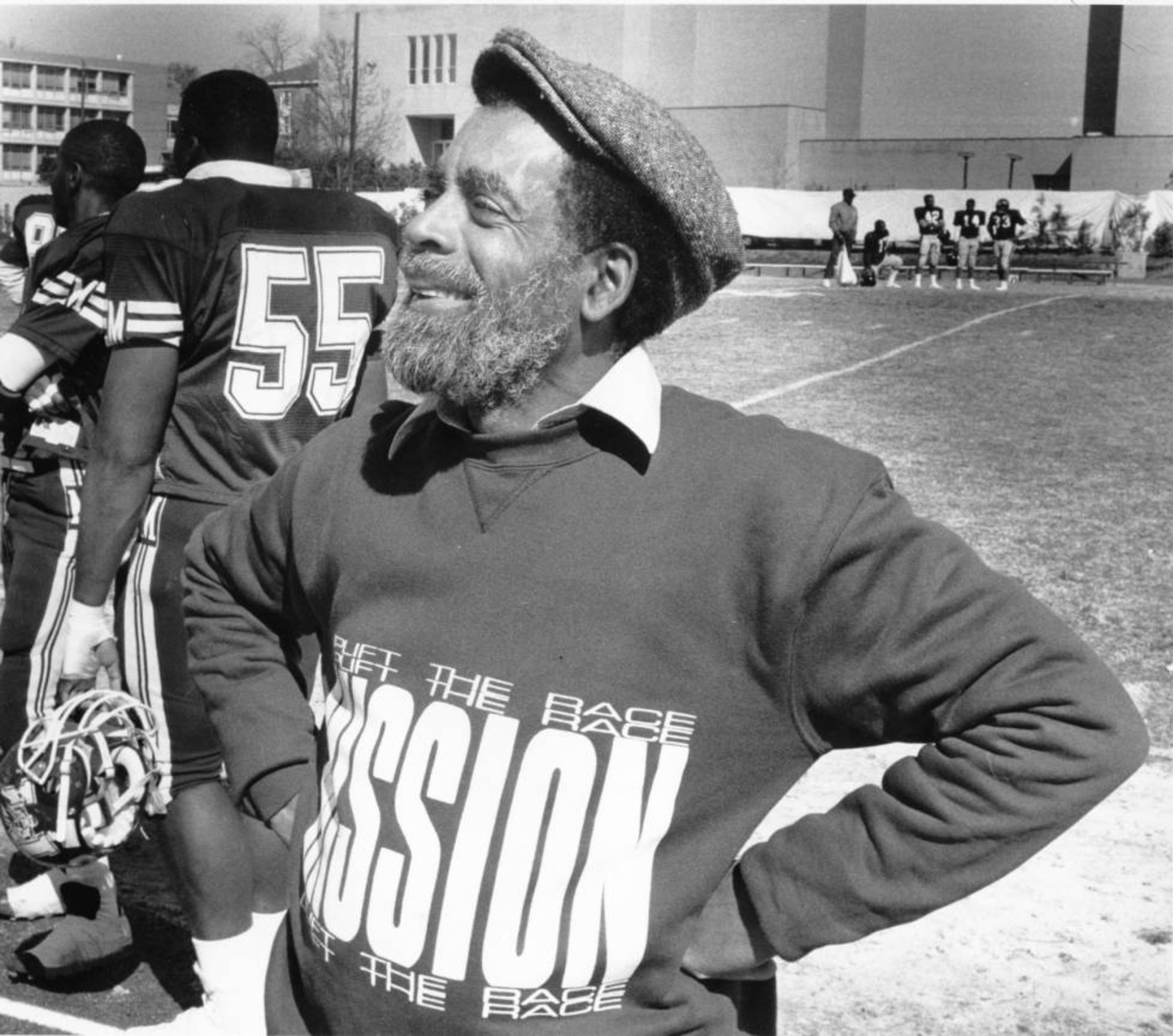 William Lee, Spike Lee's father, watches his son work on his film "School Daze" at Morehouse College, 1987. Johnny Crawford/AJC