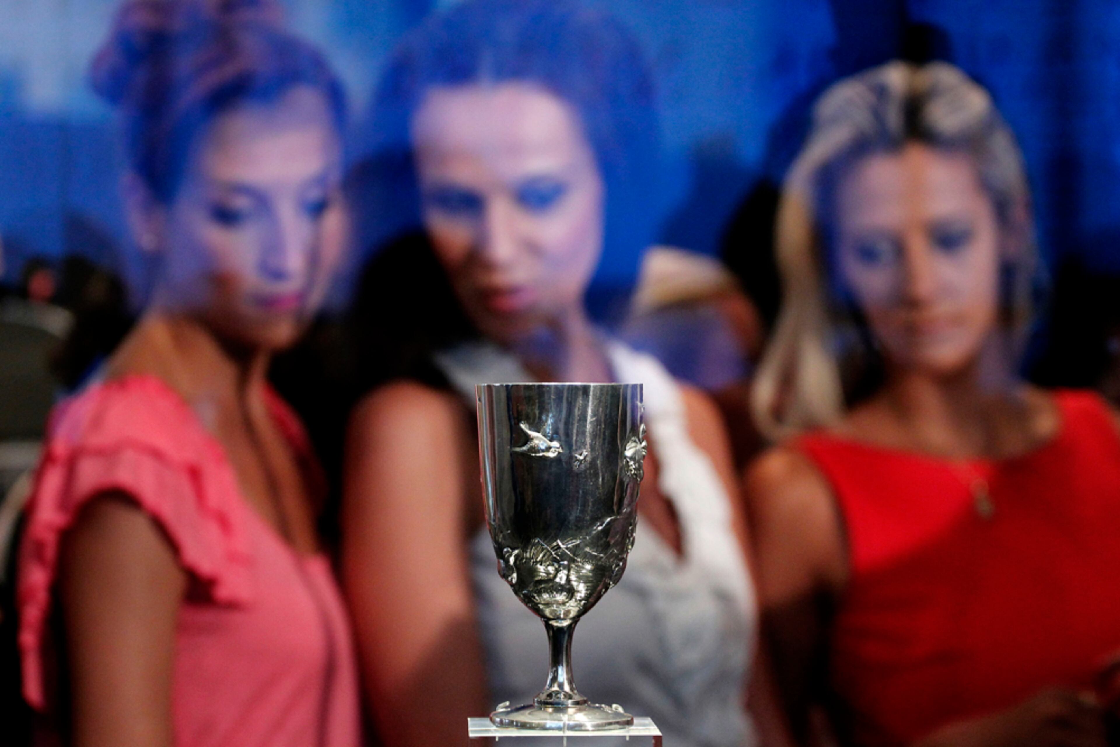 OLYMPIC RELIC--A silver cup won at the first modern Olympic Games, in Athens in 1896, by marathon runner Spyros Louis, is on display at the Acropolis Museum, on Monday, Aug. 27, 2012. The cup, recently sold by the Greek athlete's descendants, was bought by a private Greek foundation at an auction in London.