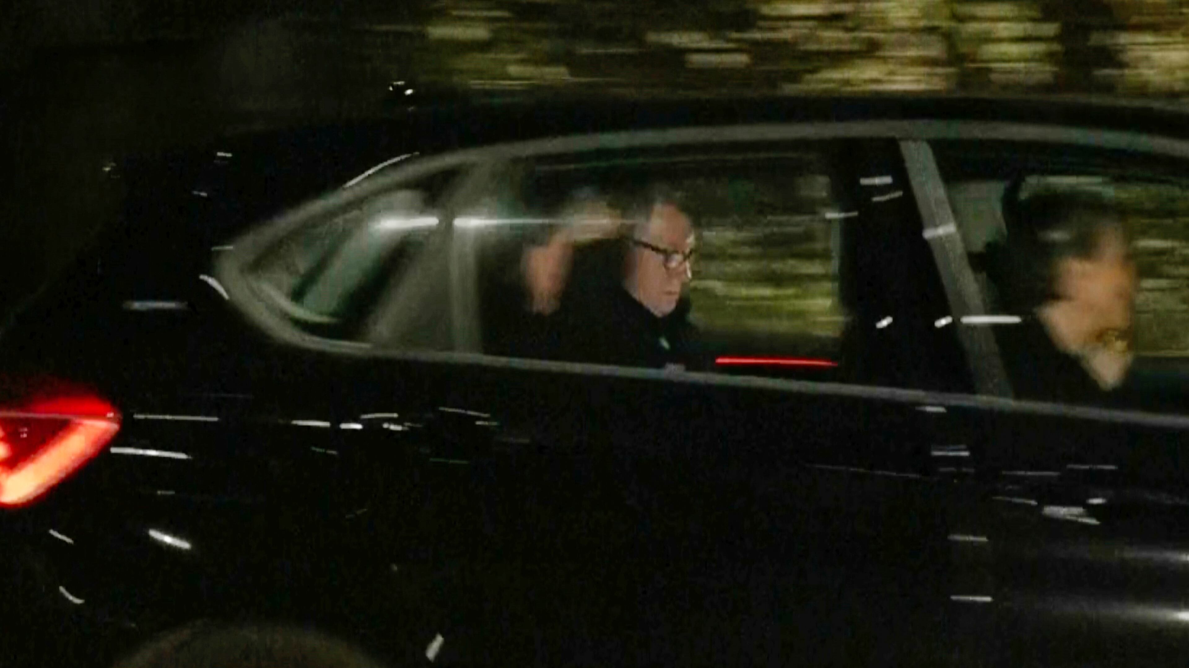 In this photo taken from video by Sky News, Britain's former ambassador to the U.S. Peter Mandelson is seen in a vehicle leaving a police station in London in the early hours of Tuesday, Feb. 24, 2026. (Sky News Exclusive via AP)