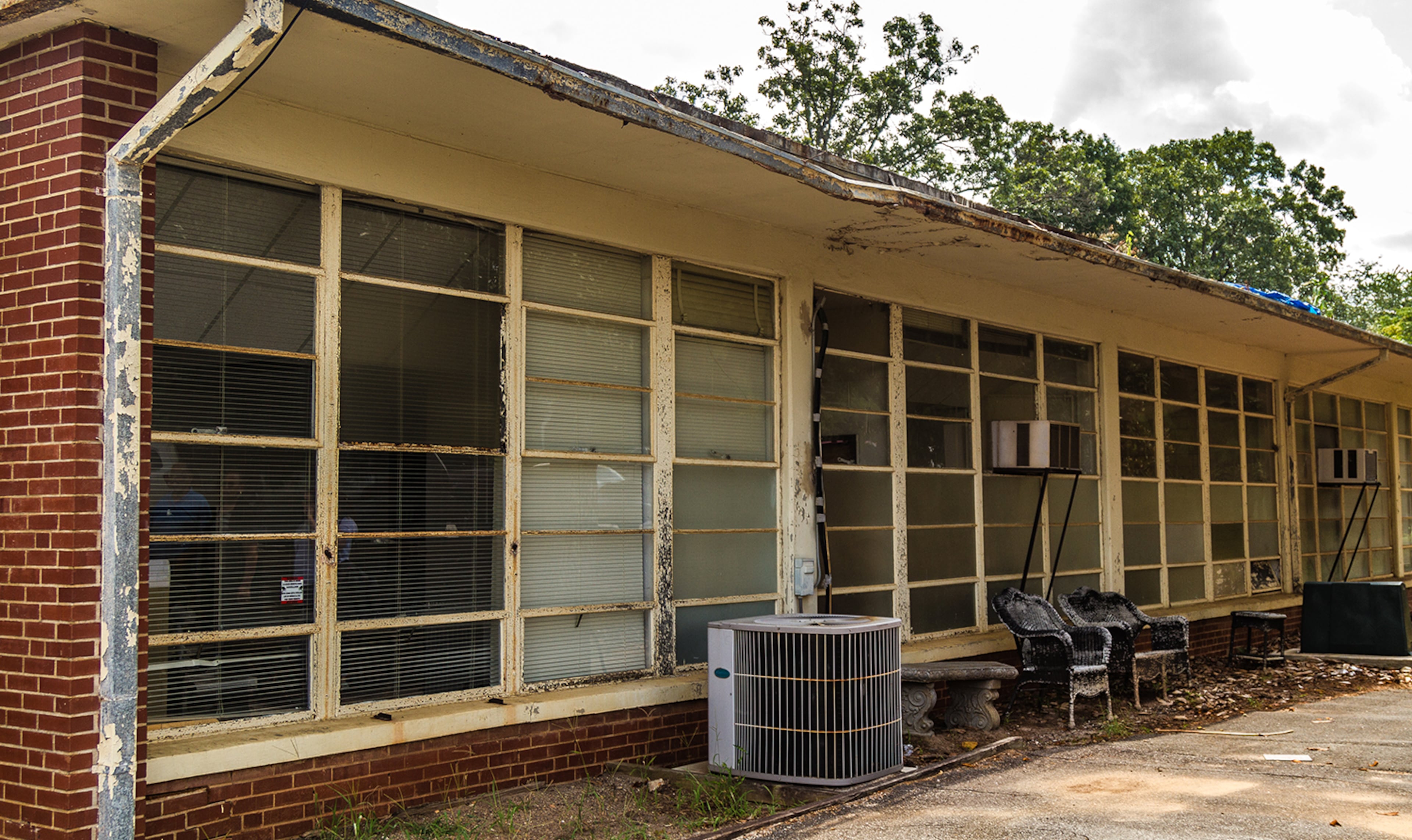 At first, Bailey-Johnson offered classes from 1st through 7th grade but soon added classes through high school. Before Bailey-Johnson, any black students in North Fulton wanting a high school education had to commute to one of two schools in Atlanta. This photo shows what the front of the former school looks like today. The former principal’s office in behind the windows at left. (William Thweatt/ wthweatt@ajc.com)