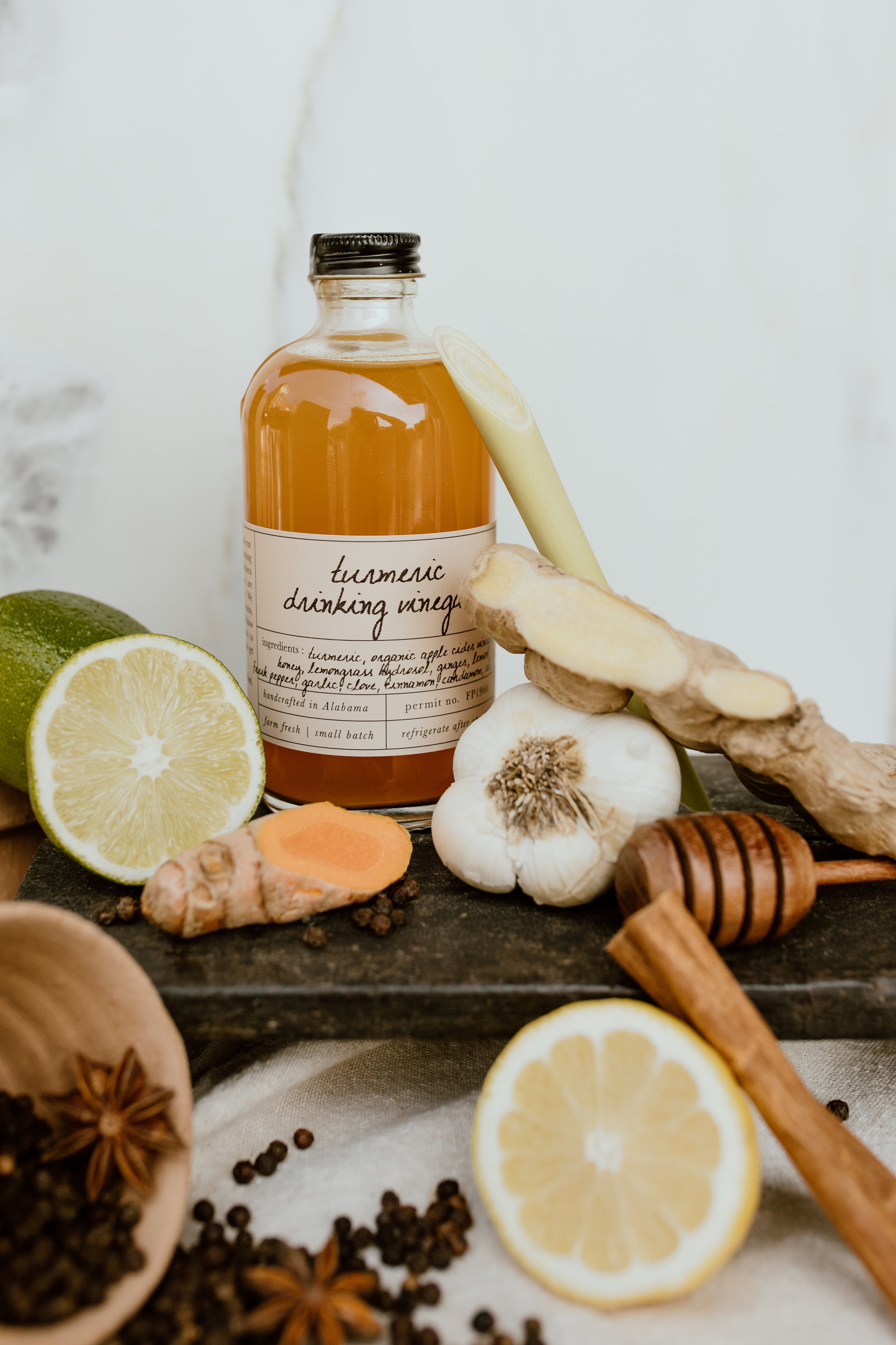 Drinking vinegars from Stone Hollow Farmstead. (Courtesy of Alexandra Stone)