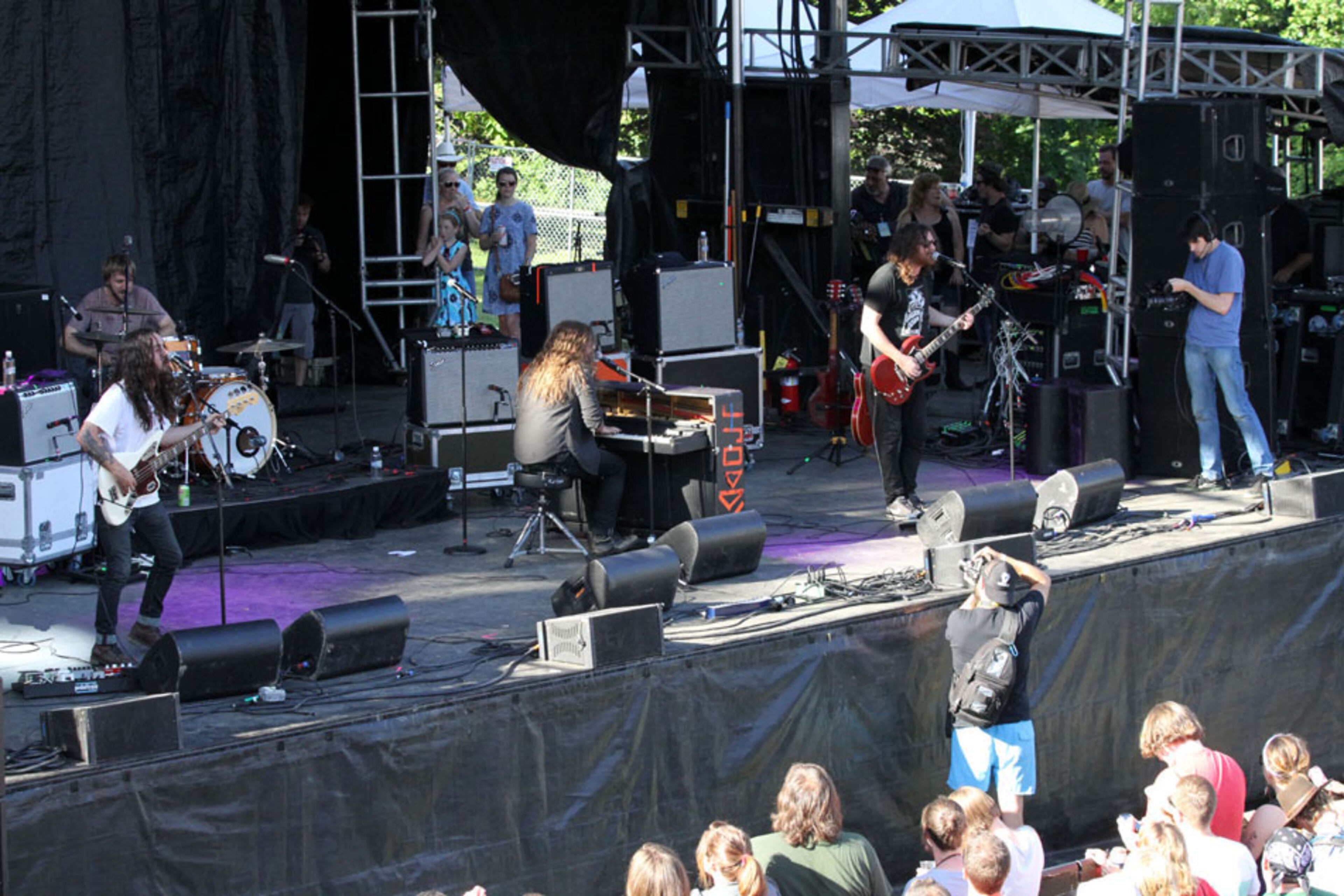 J Roddy Walston & The Business perform on stage. The Drive-By Truckers and Shovels & Rope headlined the second day of the Candler Park Music and Food Festival in Atlanta on Saturday, May 30, 2015 with a capacity crowd in excess of 15,000. Robb D. Cohen/RobbsPhotos.com