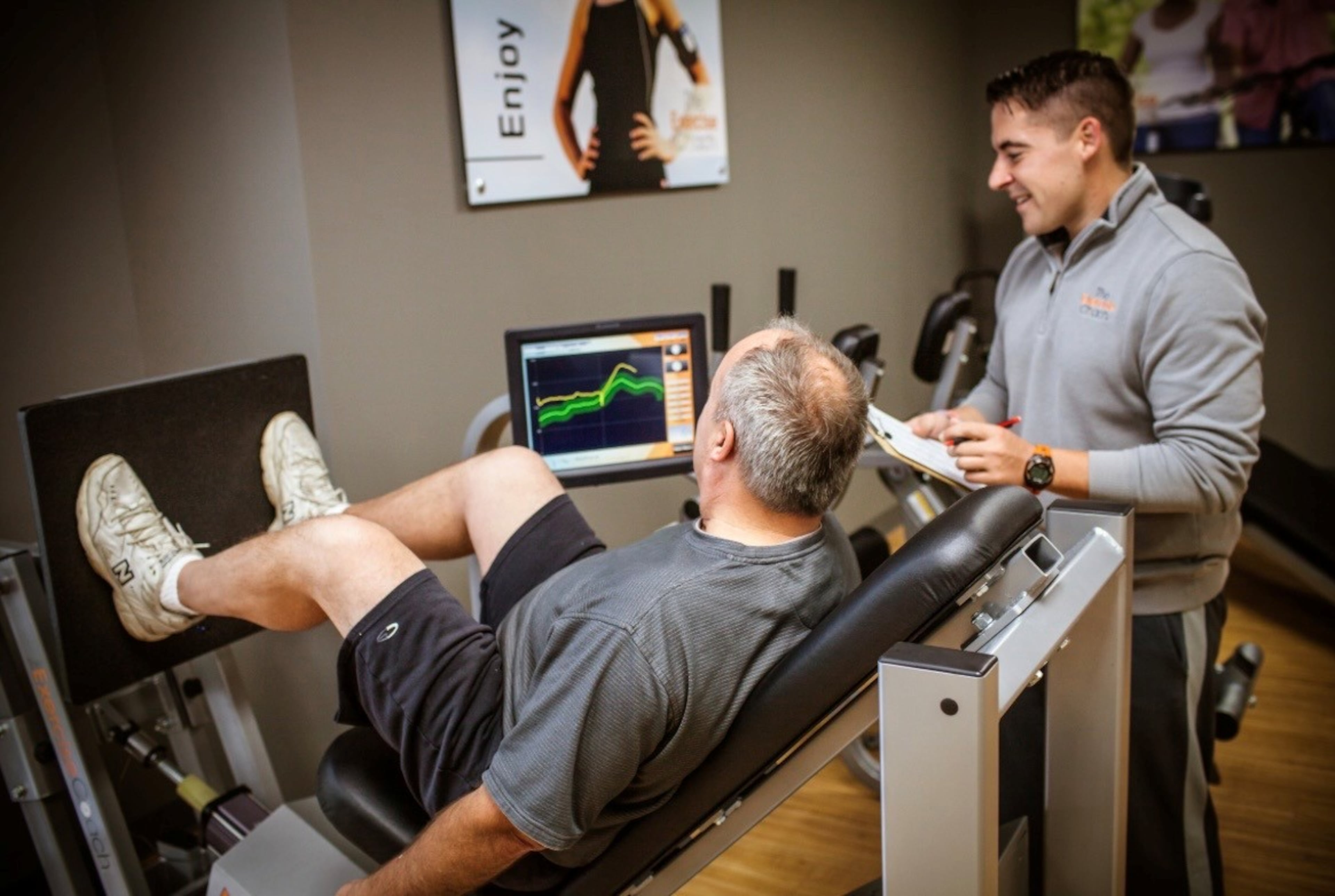 An AI-powered fitness class offers a new approach to working out, using technology to guide participants through their routines. (Photo Courtesy of The Exercise Coach)
