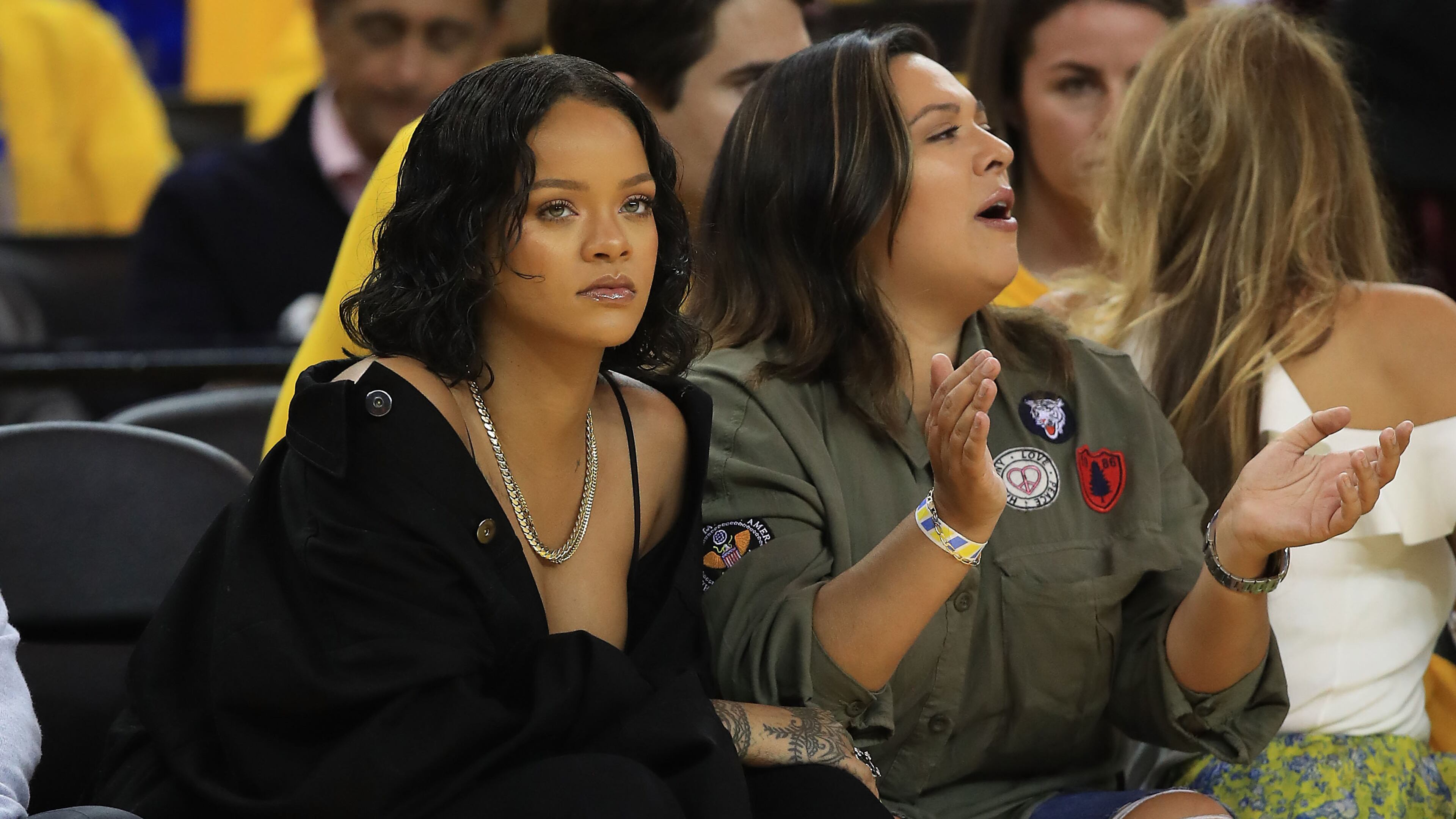Recording artist Rihanna attends Game 1 of the 2017 NBA Finals between the Golden State Warriors and the Cleveland Cavaliers at ORACLE Arena on June 1, 2017 in Oakland, California. (Photo by Ezra Shaw/Getty Images)