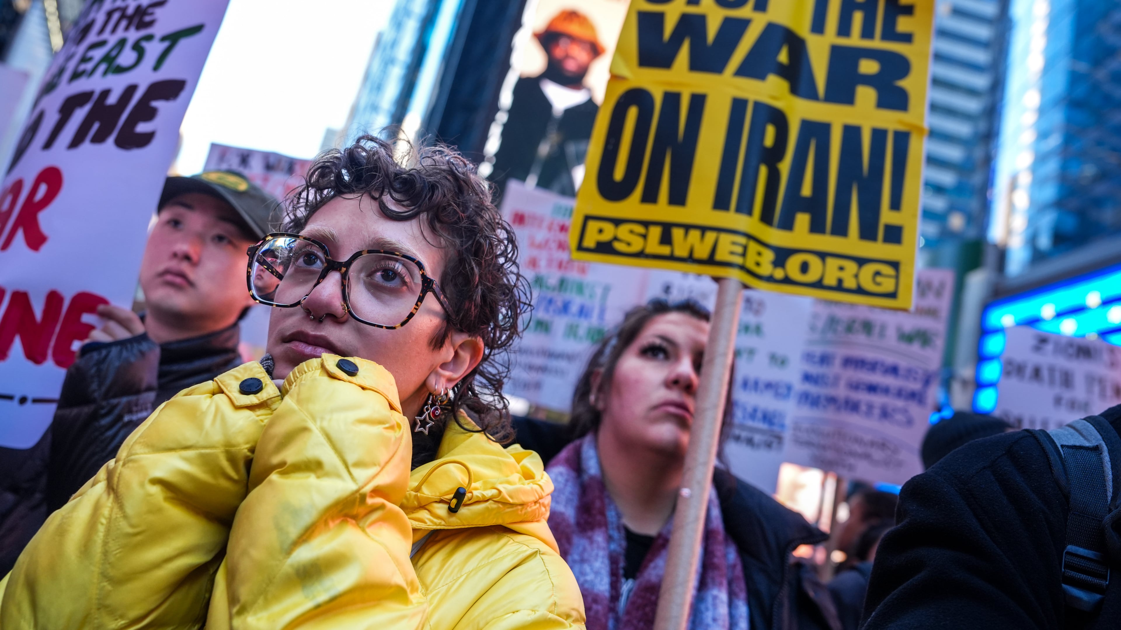 FILE - People march while taking part in a protest against the U.S.-Israeli war with Iran, and against conflict in Lebanon, Wednesday, April 8, 2026, in New York. (AP Photo/Ryan Murphy, File)