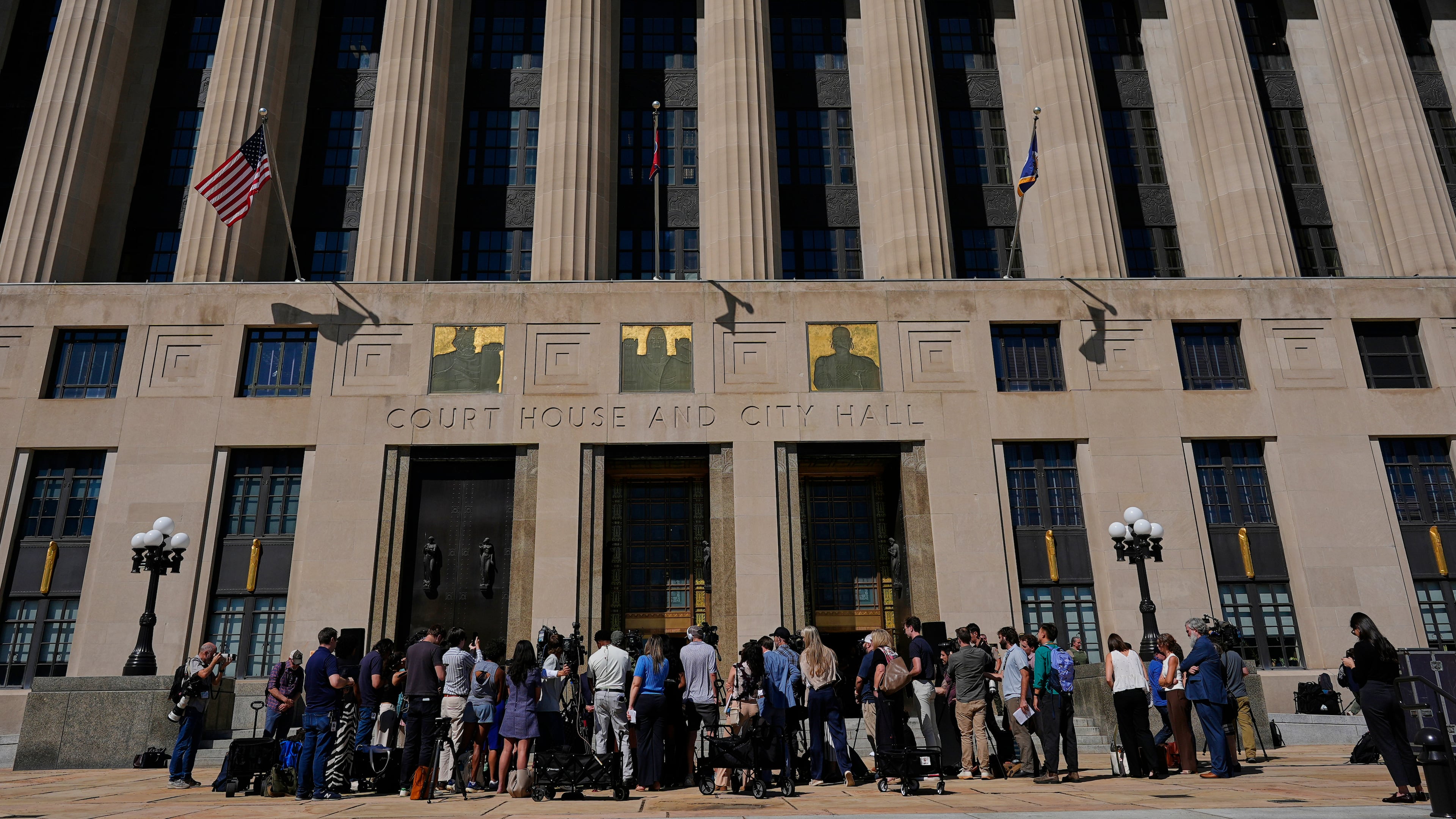 Attorneys for Christa Pike hold a news conference after a judge ruled the Tennessee Department of Corrections must preserve all evidence related to the failed execution of Pike, Wednesday, Oct. 7, 2026, in Nashville, Tenn. (AP Photo/George Walker IV)