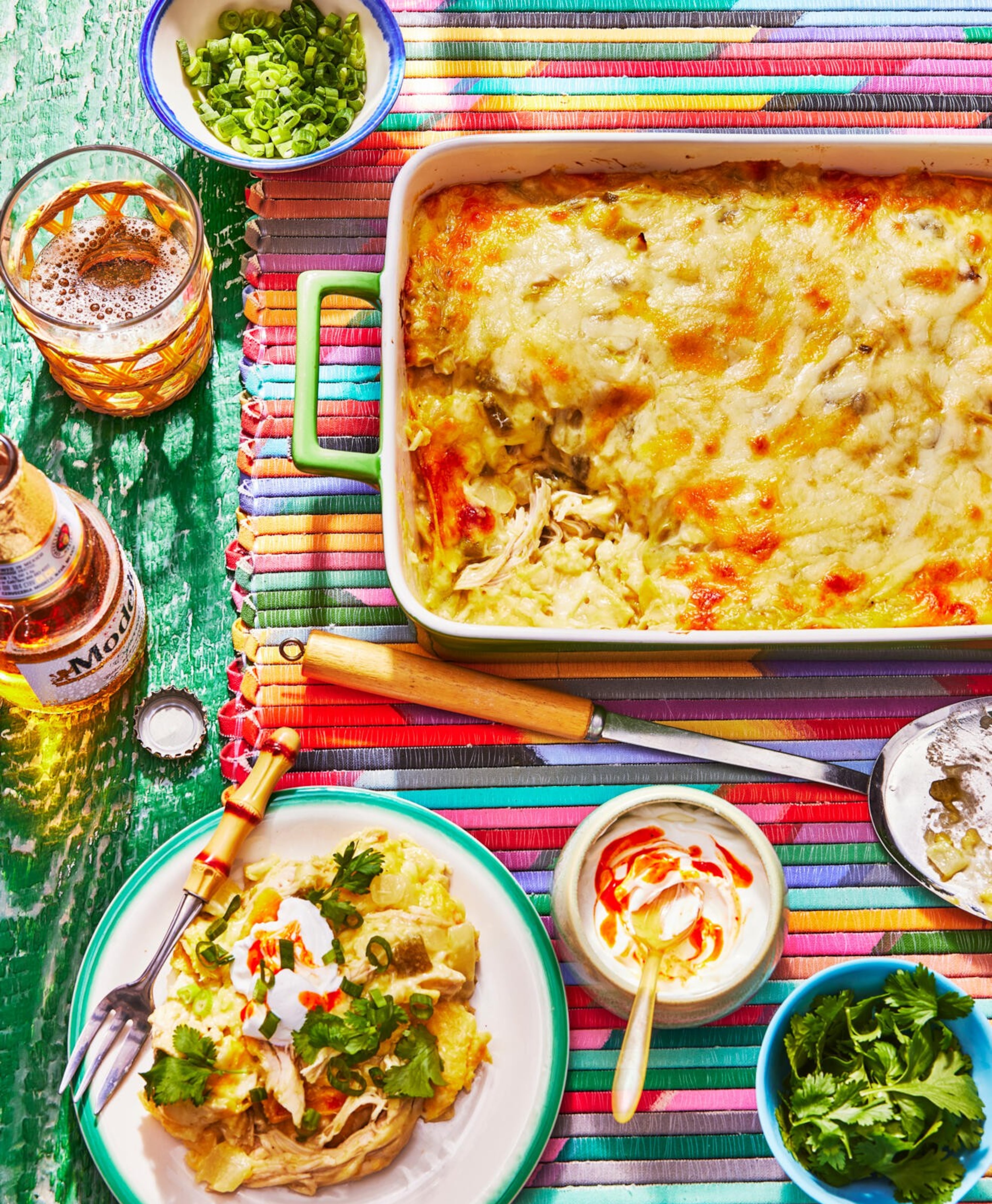 Green Chile Chicken Enchiladas from Ivy Odom's new cookbook, "My Southern Kitchen." (Robbie Caponetto, courtesy of Ivy Odom/Abrams)