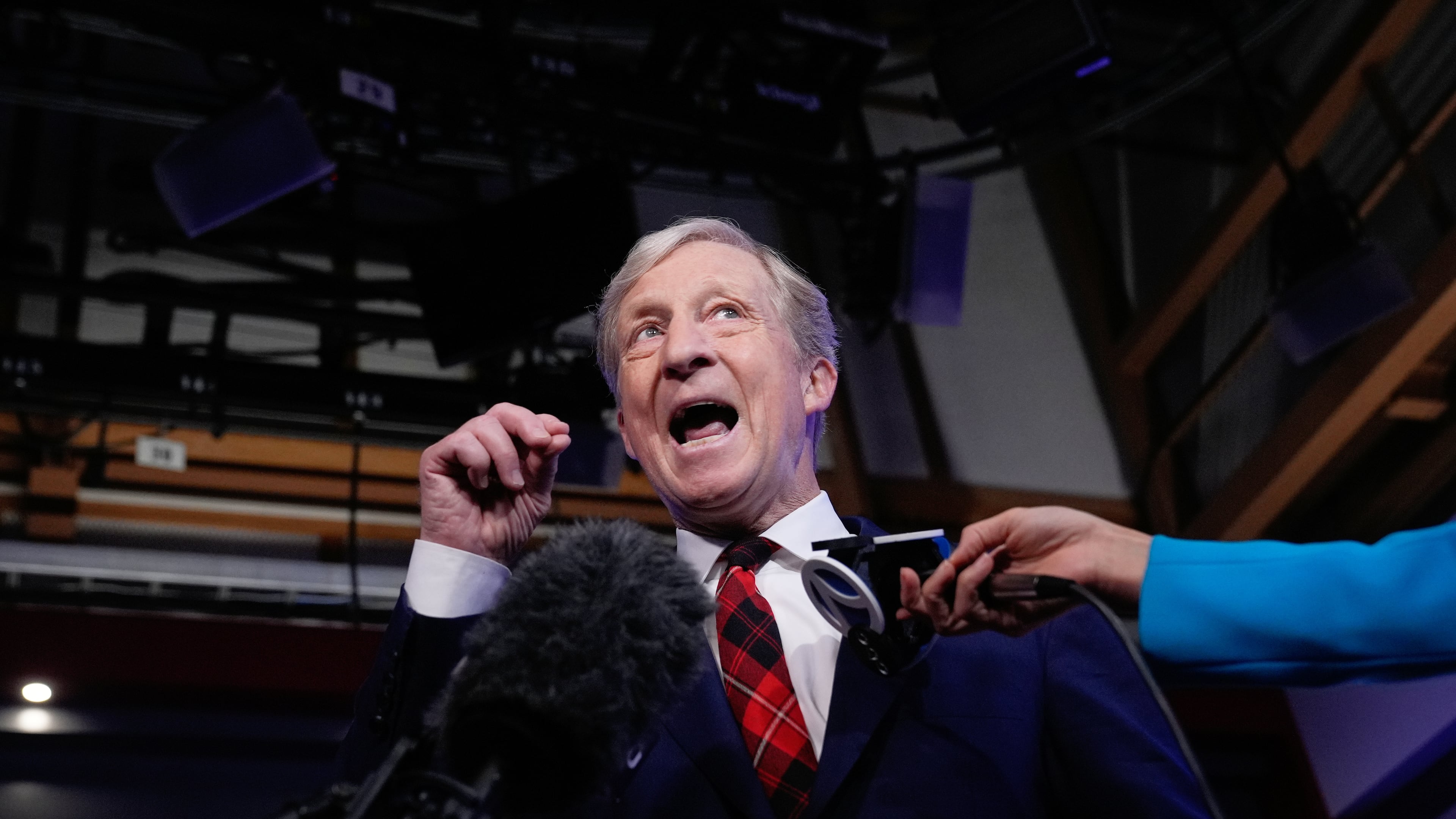 California's gubernatorial candidate Tom Steyer speaks after a gubernatorial debate hosted by Nexstar, Wednesday, April 22, 2026, in San Francisco. (AP Photo/Godofredo A. Vásquez)