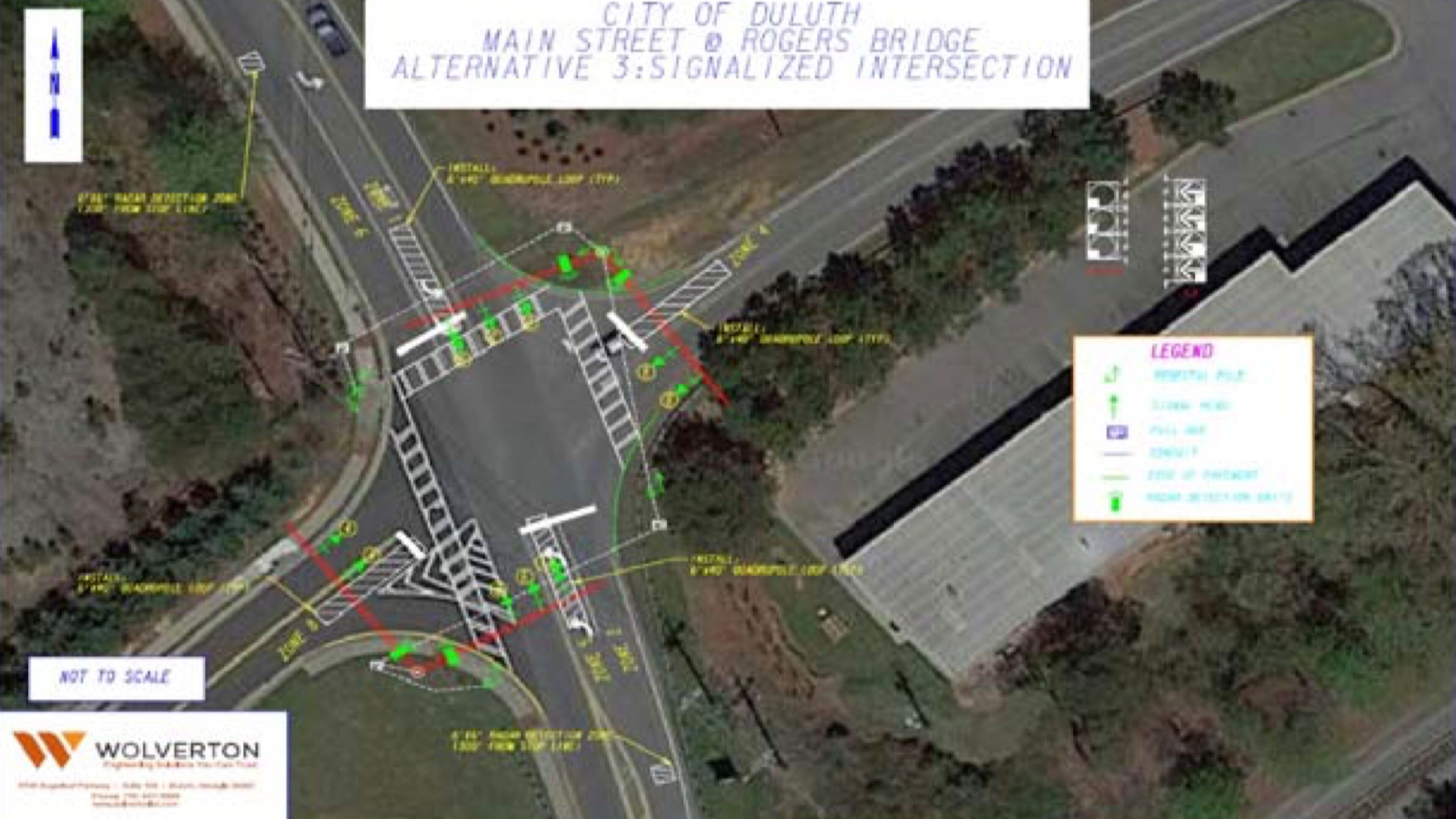 The Duluth City Council recently approved plans for a new traffic signal at the intersection of Rogers Bridge Road and Main Street. Courtesy City of Duluth