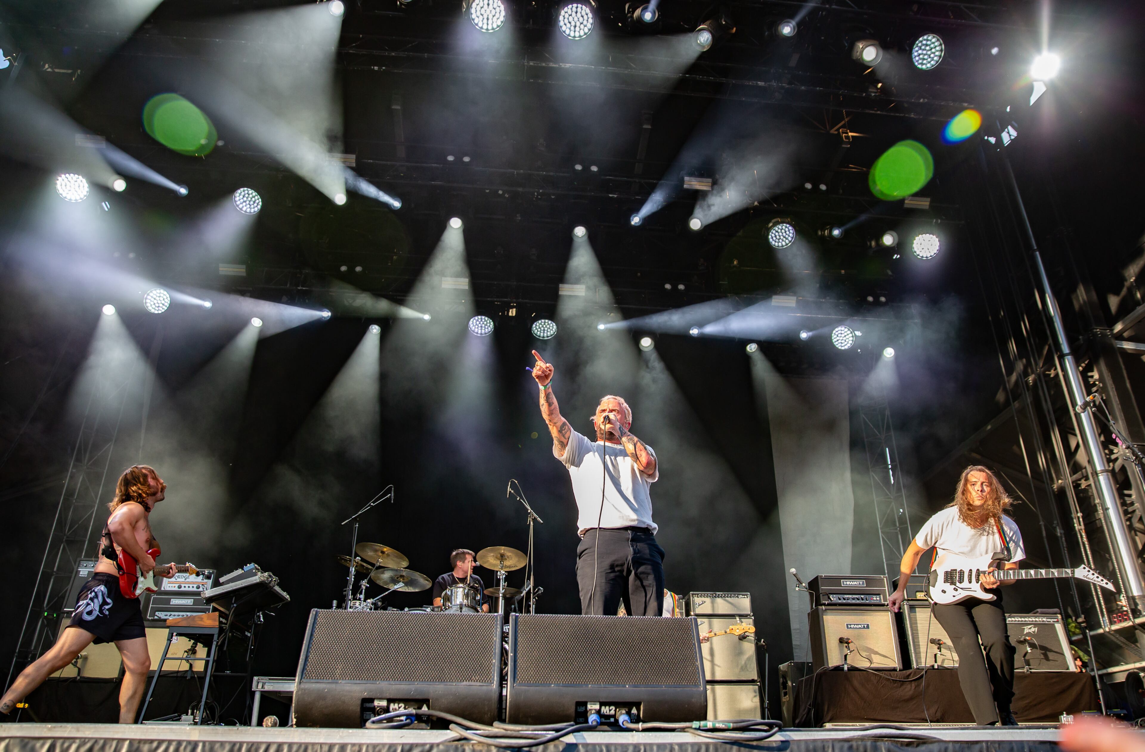 Idles performs on Friday, Sept. 19, 2025, in Atlanta’s Piedmont Park during the first day of Shaky Knees. (Ryan Fleisher for the AJC)