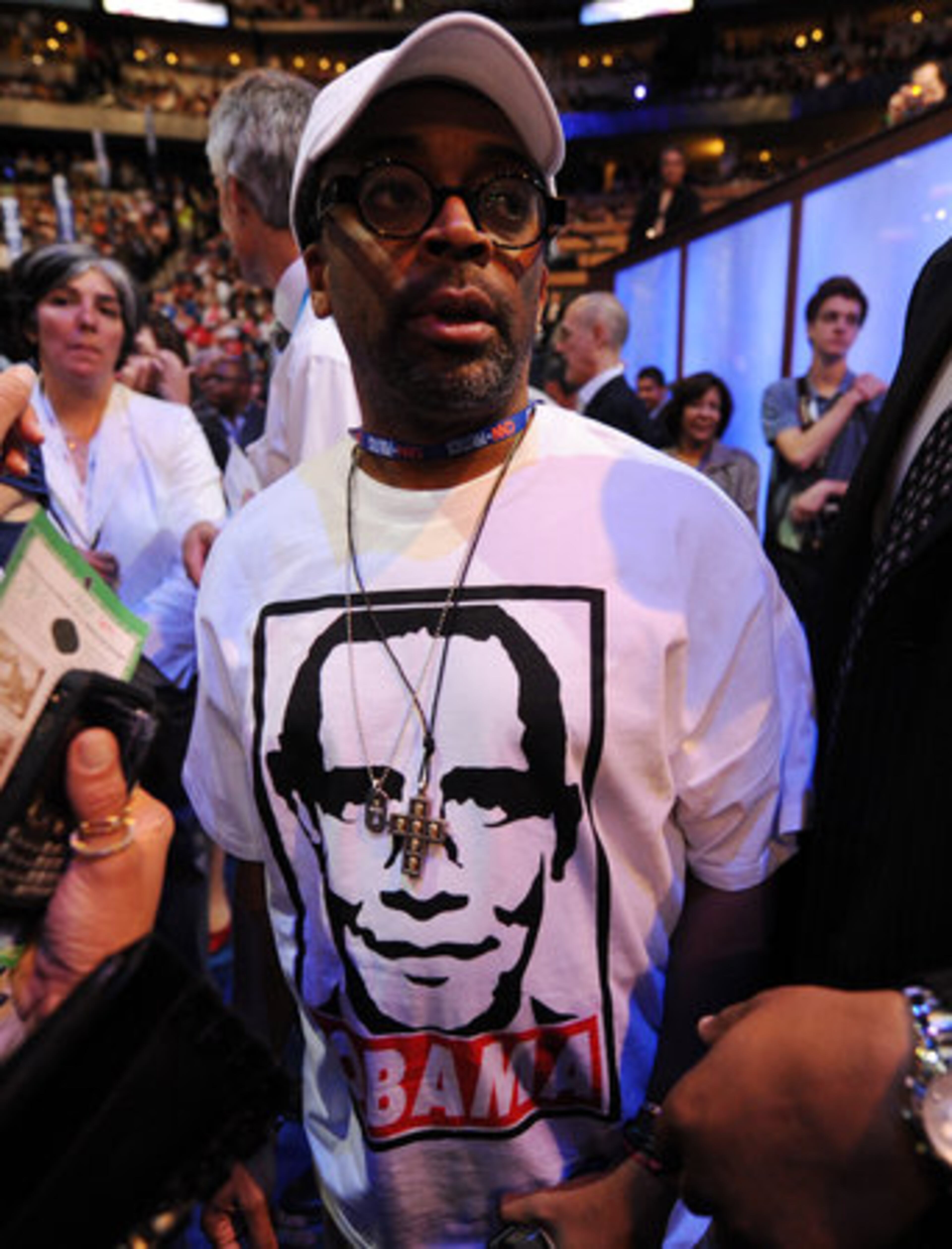 Filmmaker Spike Lee attends the Democratic National Convention.