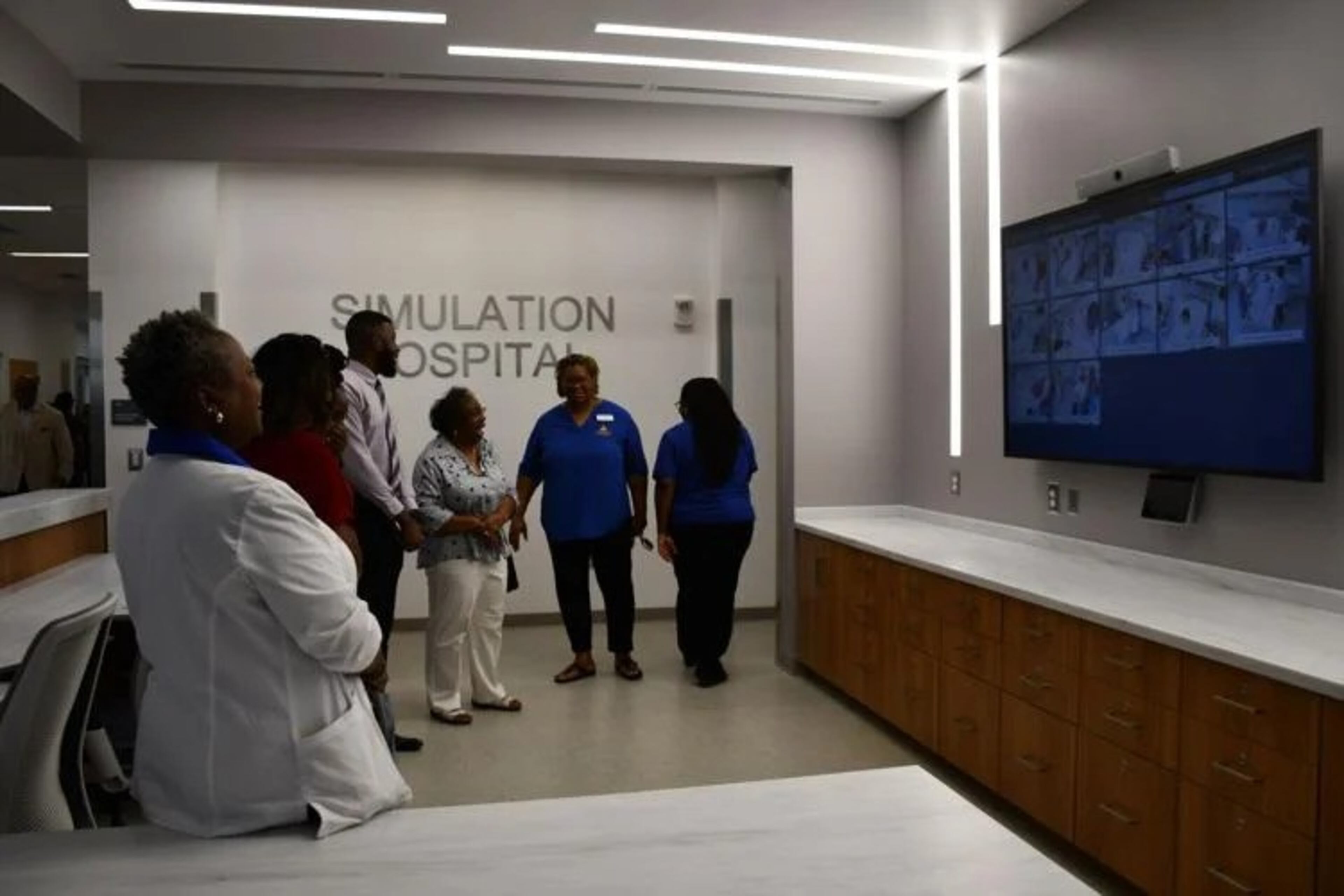 ASU leaders give a tour of the new Nursing and Health Sciences Simulation Center. (Photo Courtesy of Lucille Lannigan)