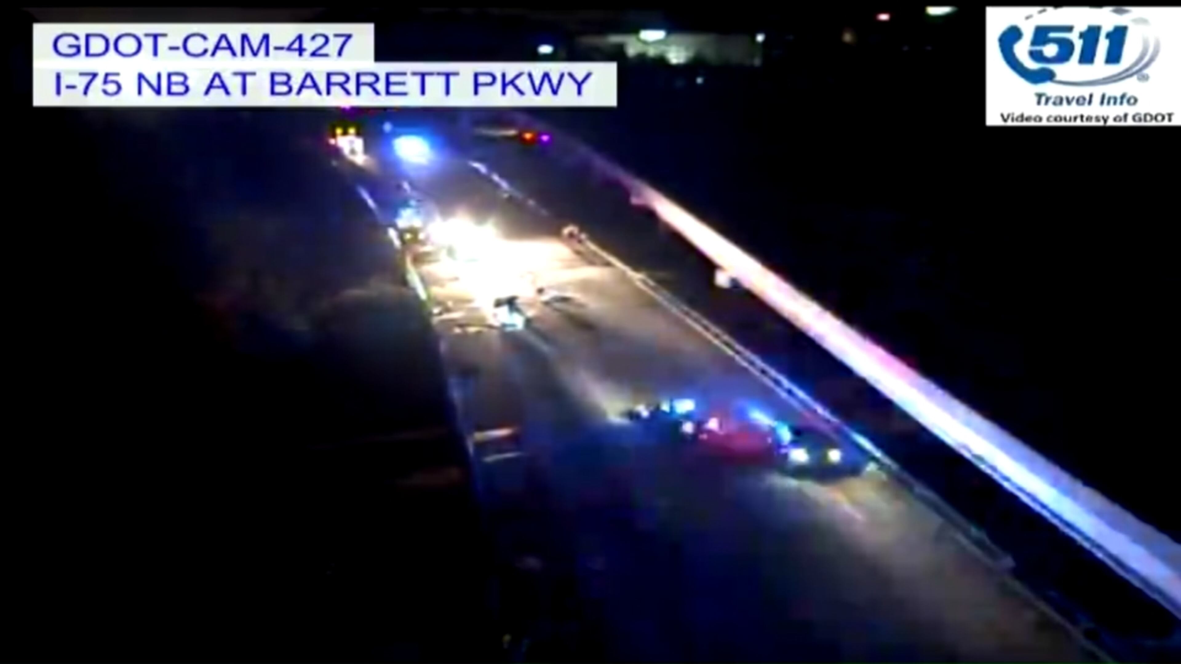 Two people were killed when their vehicle left I-75 in Cobb County.