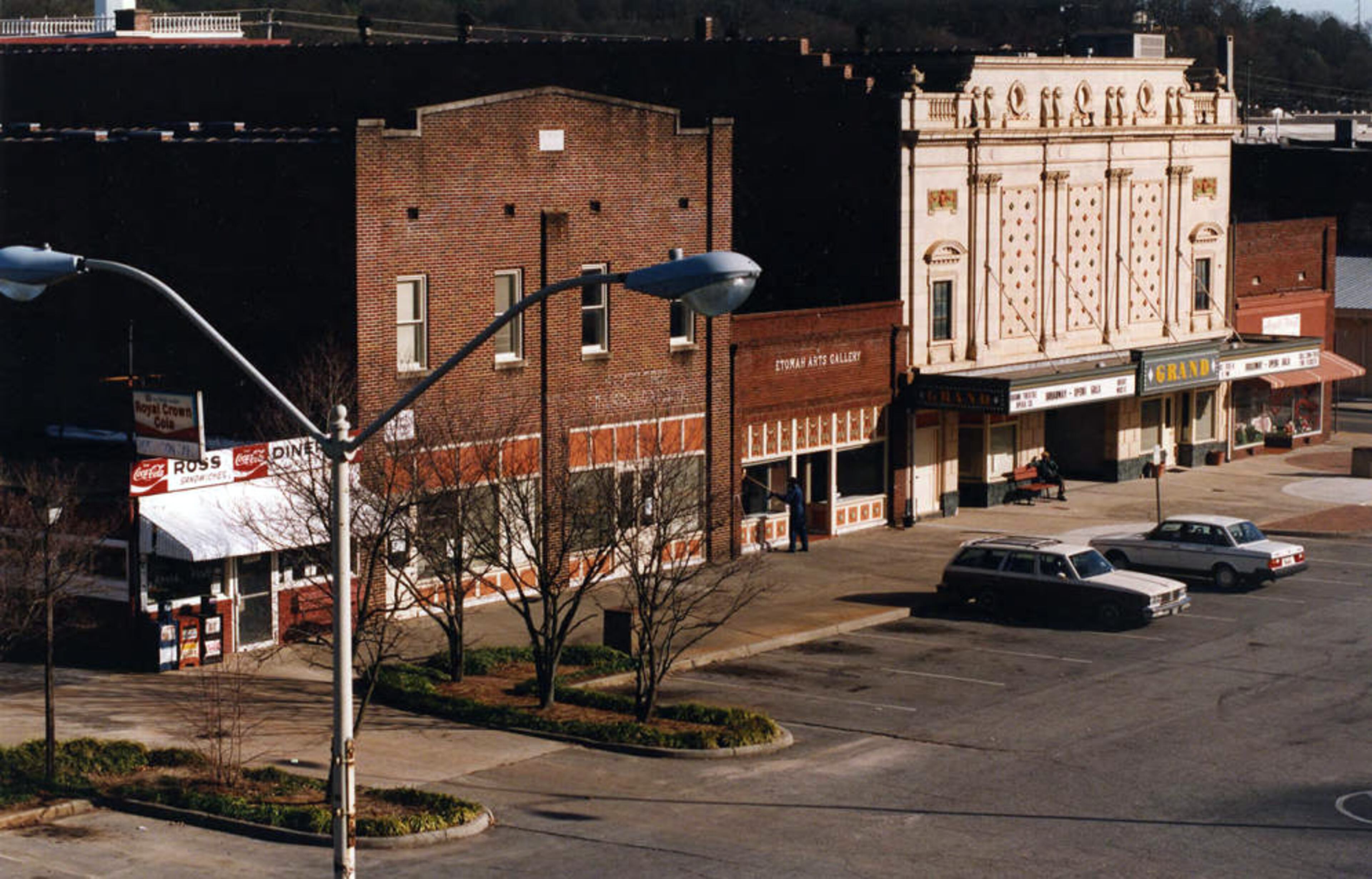 Cartersville's Main Street with the renovated Grand Theatre in February 1993.
