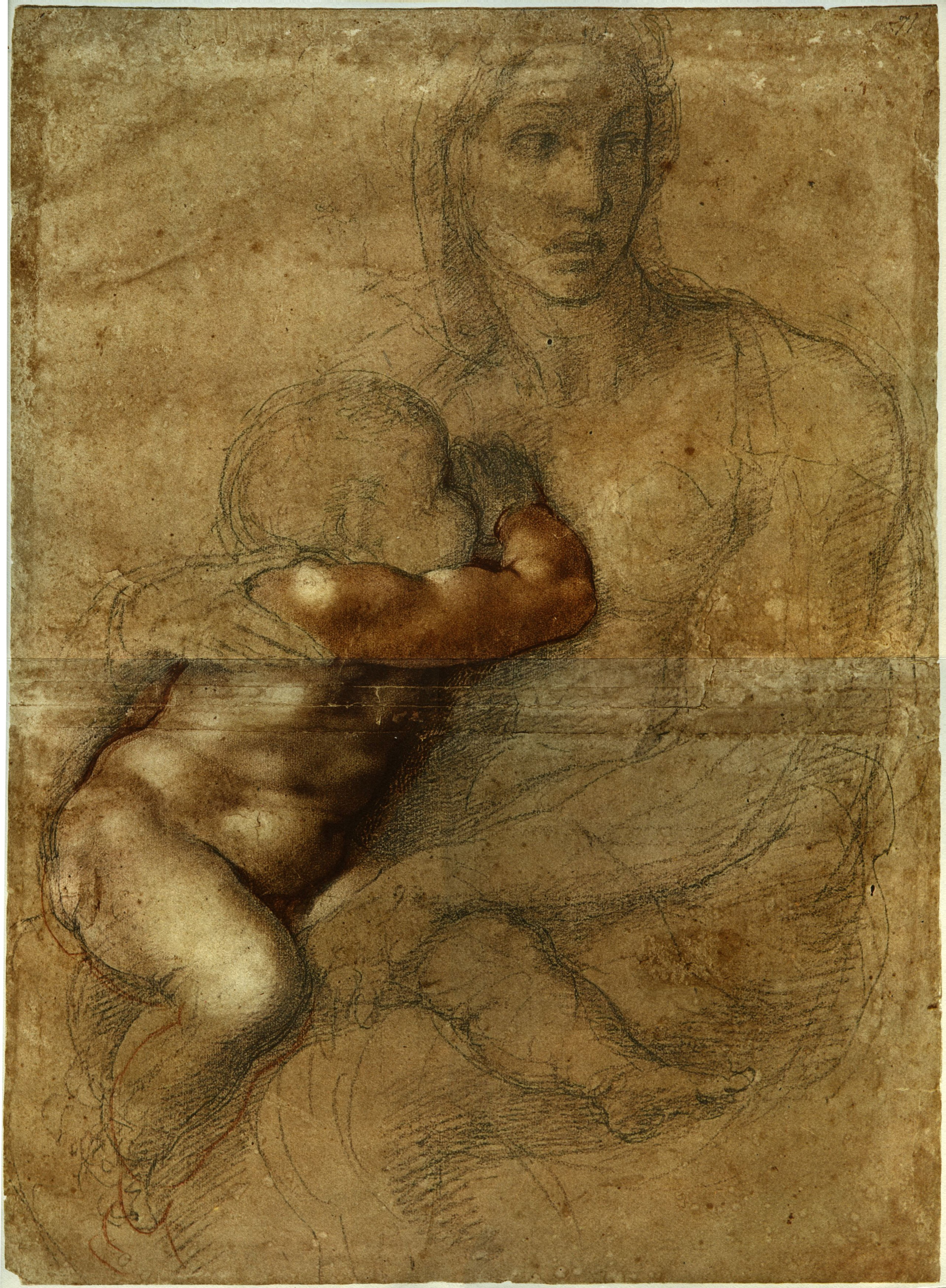 Michelangelo's Cartonetto of Madonna and Child is on display in Savannah this fall. (Courtesy of Fondazione Casa Buonarroti, Florence)