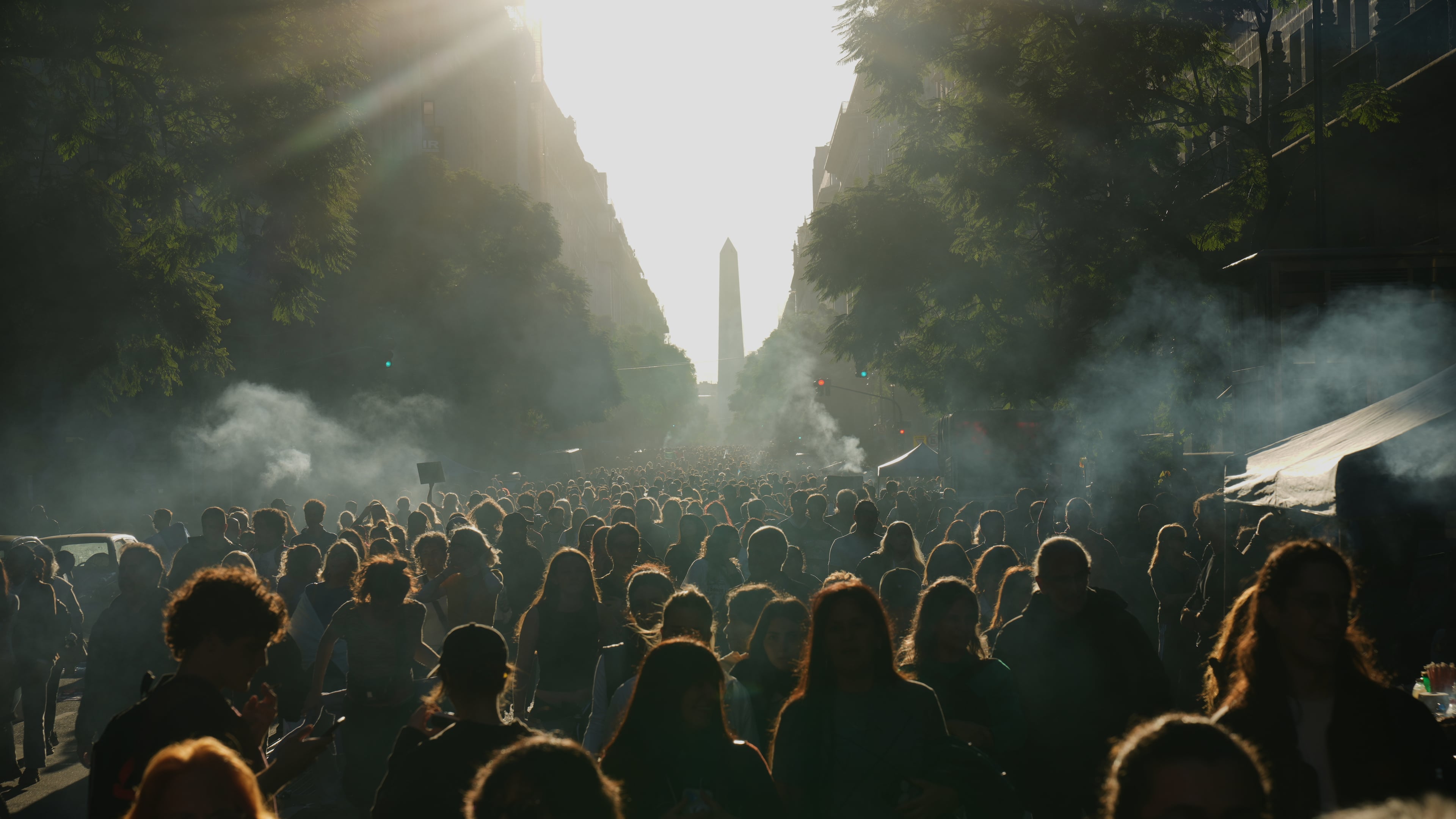 People protest to demand more funding for public universities in Buenos Aires, Argentina, Tuesday, May 12, 2026. (AP Photo/Rodrigo Abd)