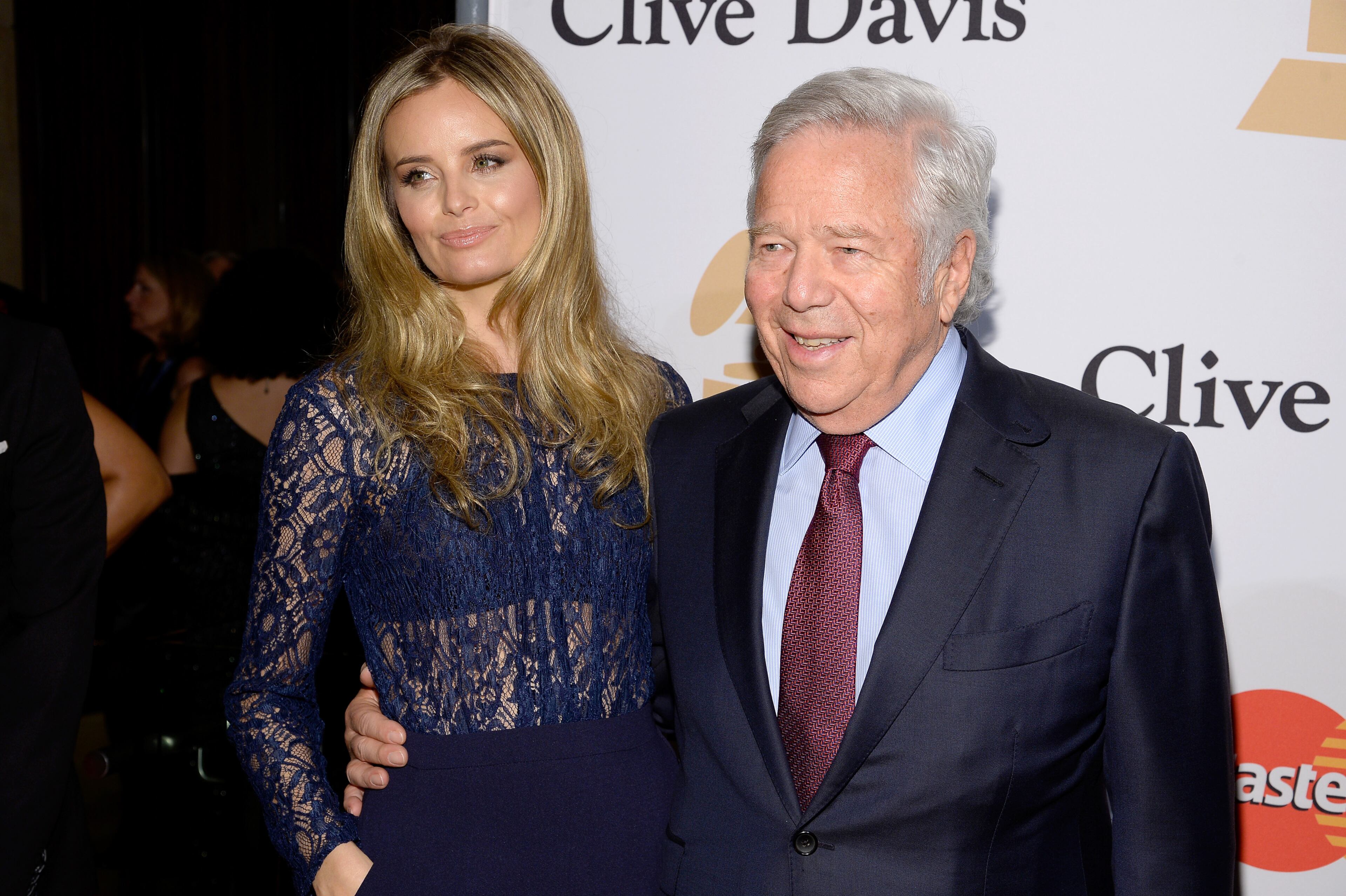 Actress Ricki Noel Lander (L) and New England Patriots Owner and CEO Robert Kraft attend the 2016 Pre-GRAMMY Gala and Salute to Industry Icons honoring Irving Azoff at The Beverly Hilton Hotel on February 14, 2016 in Beverly Hills, California. (Photo by Kevork Djansezian/Getty Images for NARAS)