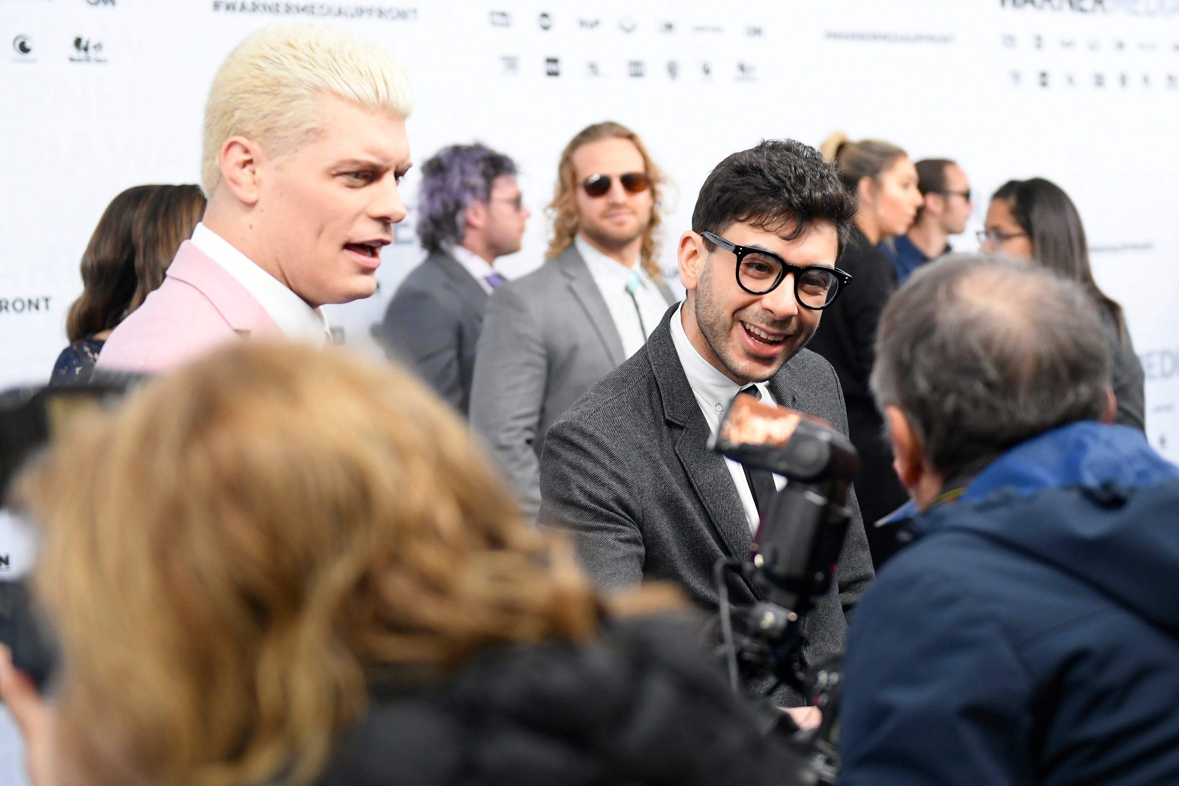 NEW YORK, NEW YORK - MAY 15: Cody Rhodes and Tony Khan of TNTâs All Elite Wrestling attend the WarnerMedia Upfront 2019 arrivals on the red carpet at The Theater at Madison Square Garden on May 15, 2019 in New York City. 602140 (Photo by Mike Coppola/Getty Images for WarnerMedia)