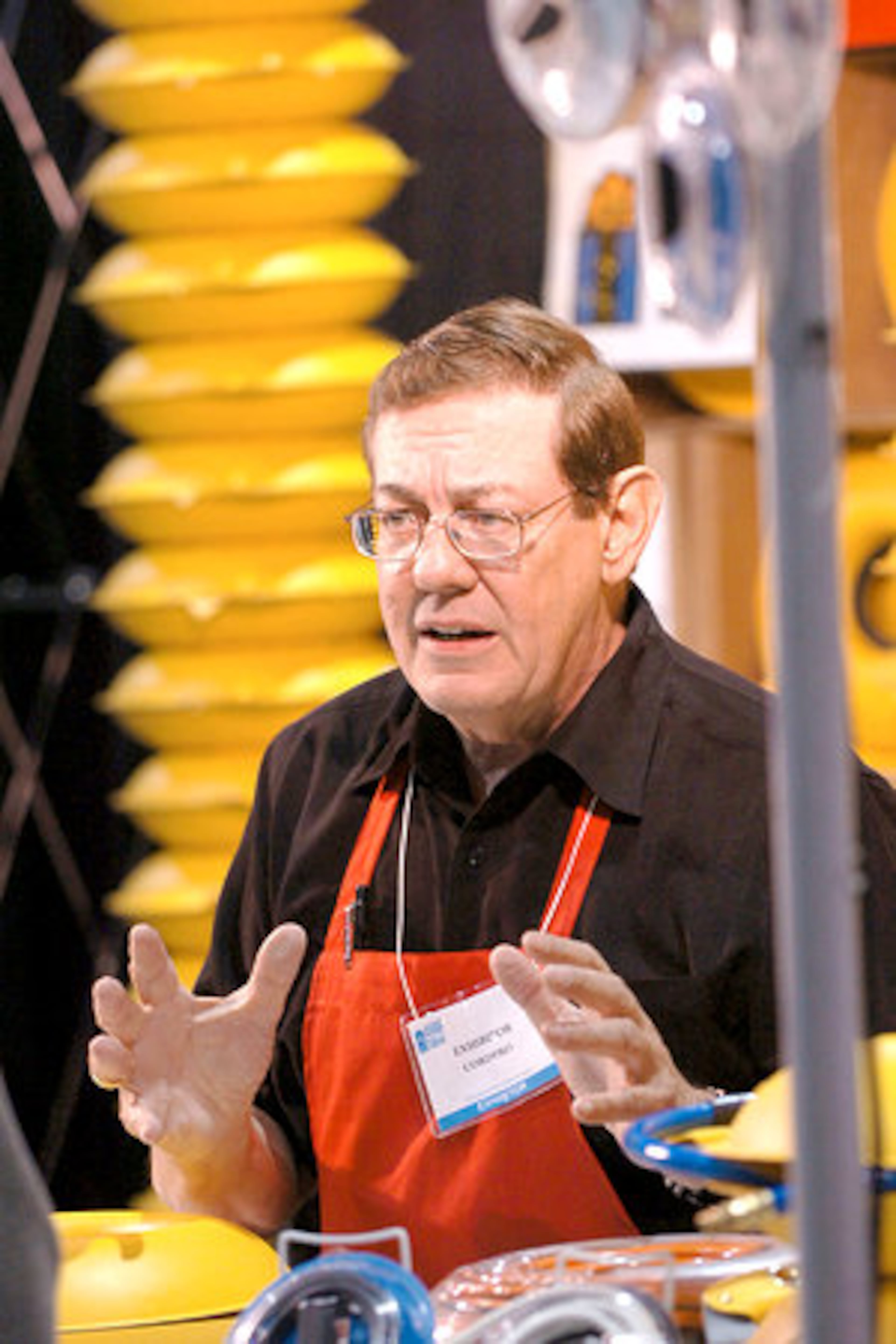 Charlie Danzwith from Fayetteville talks to attendees about the latest CordPro products.