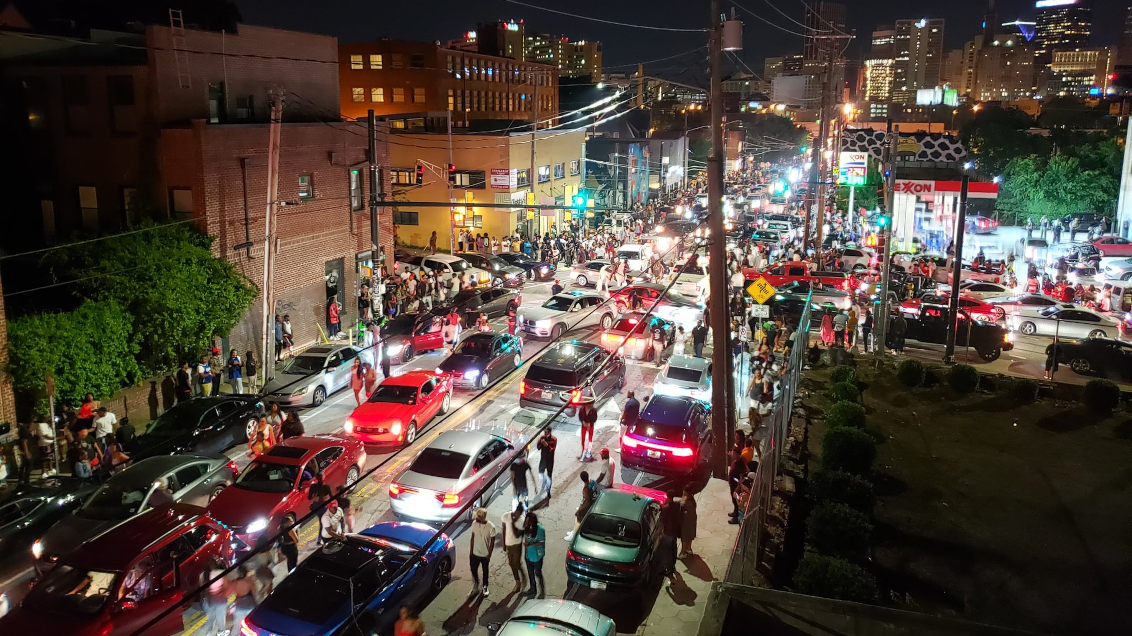 Business owners and residents on Edgewood Avenue near downtown want the street closed to cars on weekend nights, hoping to stop street parties that have recently ended in shootings. In the latest incident, on Saturday night, four people were shot near the Exxon station at Edgewood and Jackson Street, according to nearby business owners. Provided by LeJuano Varnell.