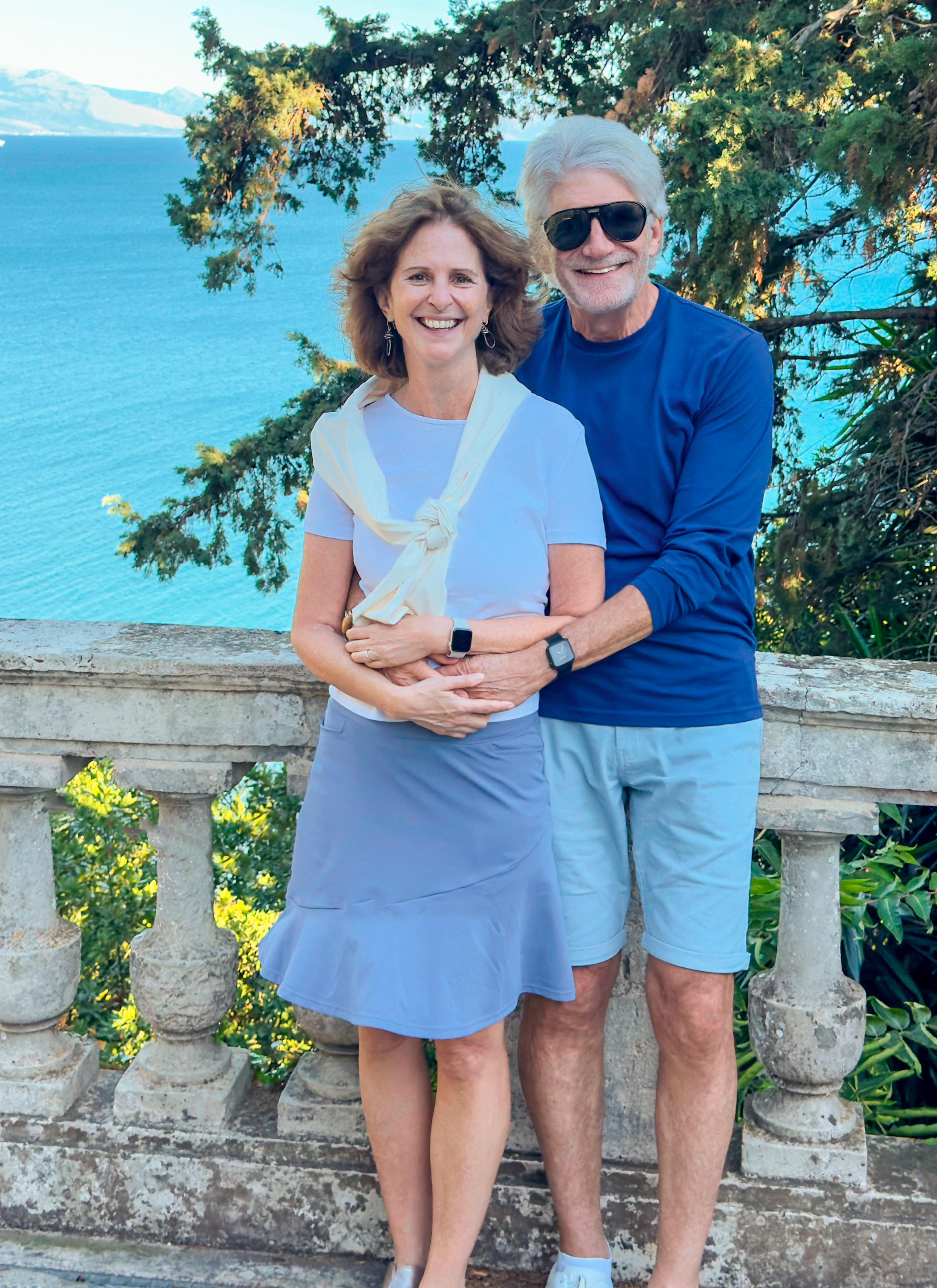 Simcha and Carla Weinstein pose for a picture in Greece. (Provided by Simcha Winstein)