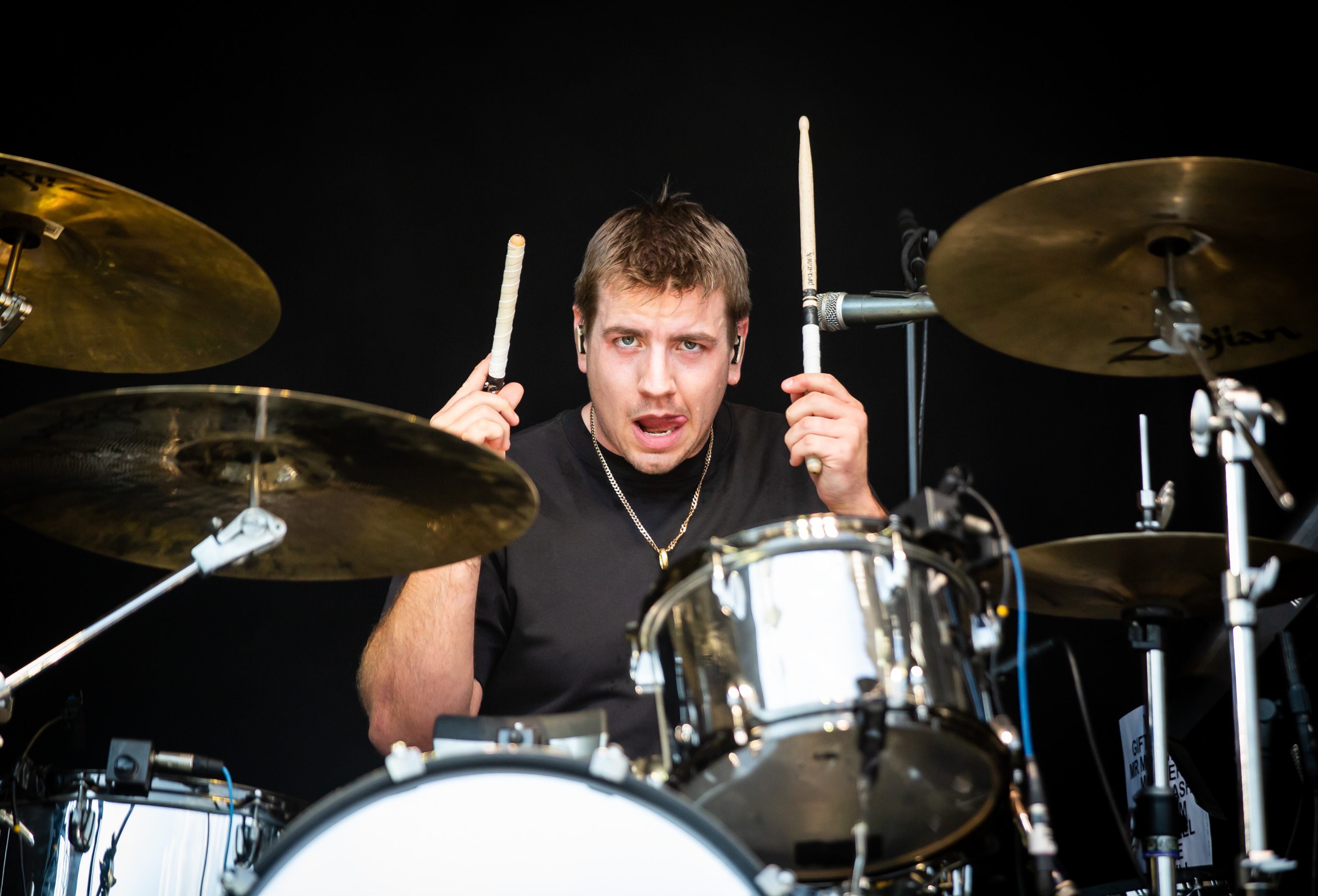 Idles performs on Friday, Sept. 19, 2025, in Atlanta’s Piedmont Park during the first day of Shaky Knees. (Ryan Fleisher for the AJC)