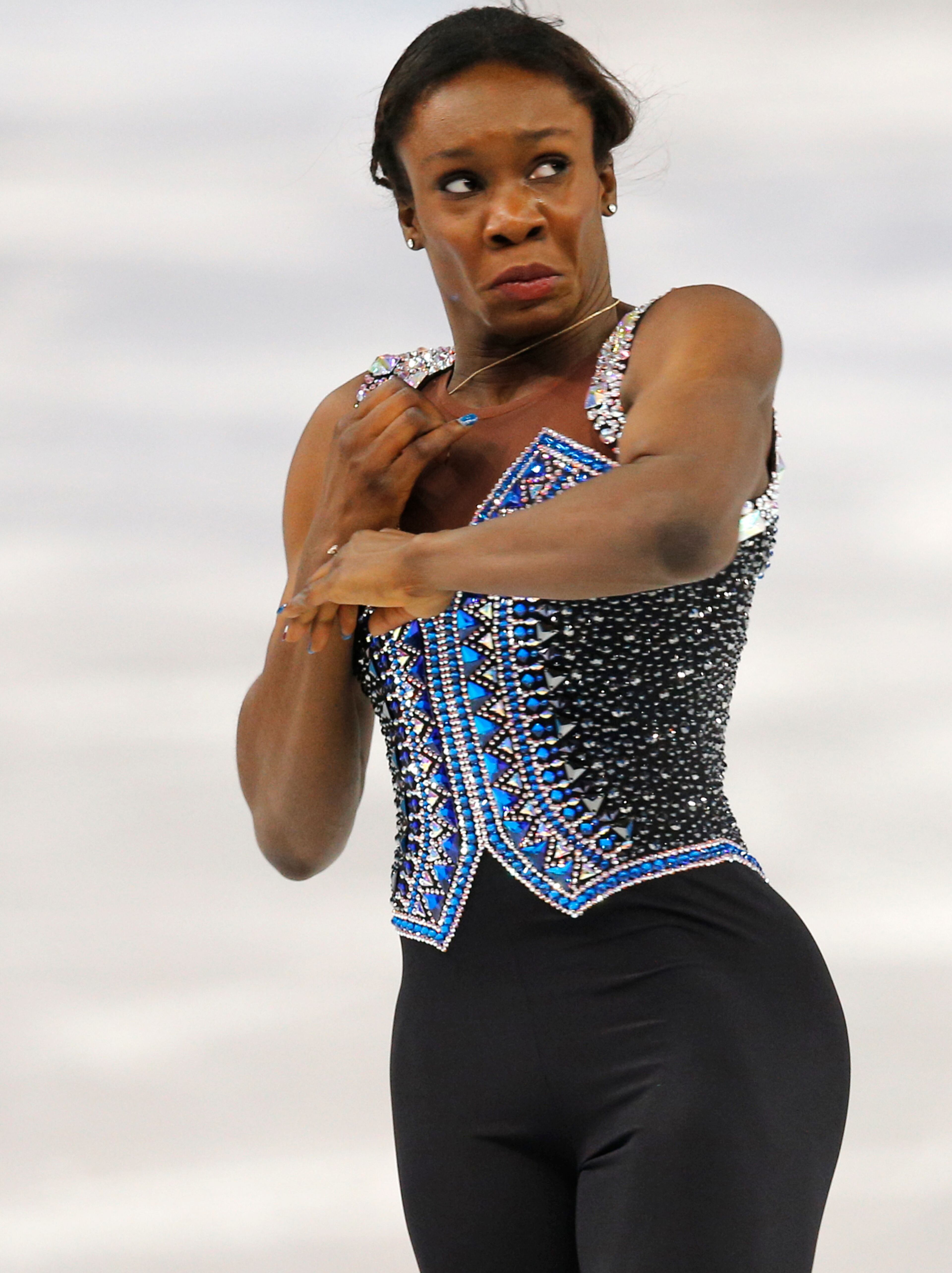 Mae Berenice Meite of France competes in the women's free skate figure skating finals at the Iceberg Skating Palace during the 2014 Winter Olympics, Thursday, Feb. 20, 2014, in Sochi, Russia. (AP Photo/Vadim Ghirda)