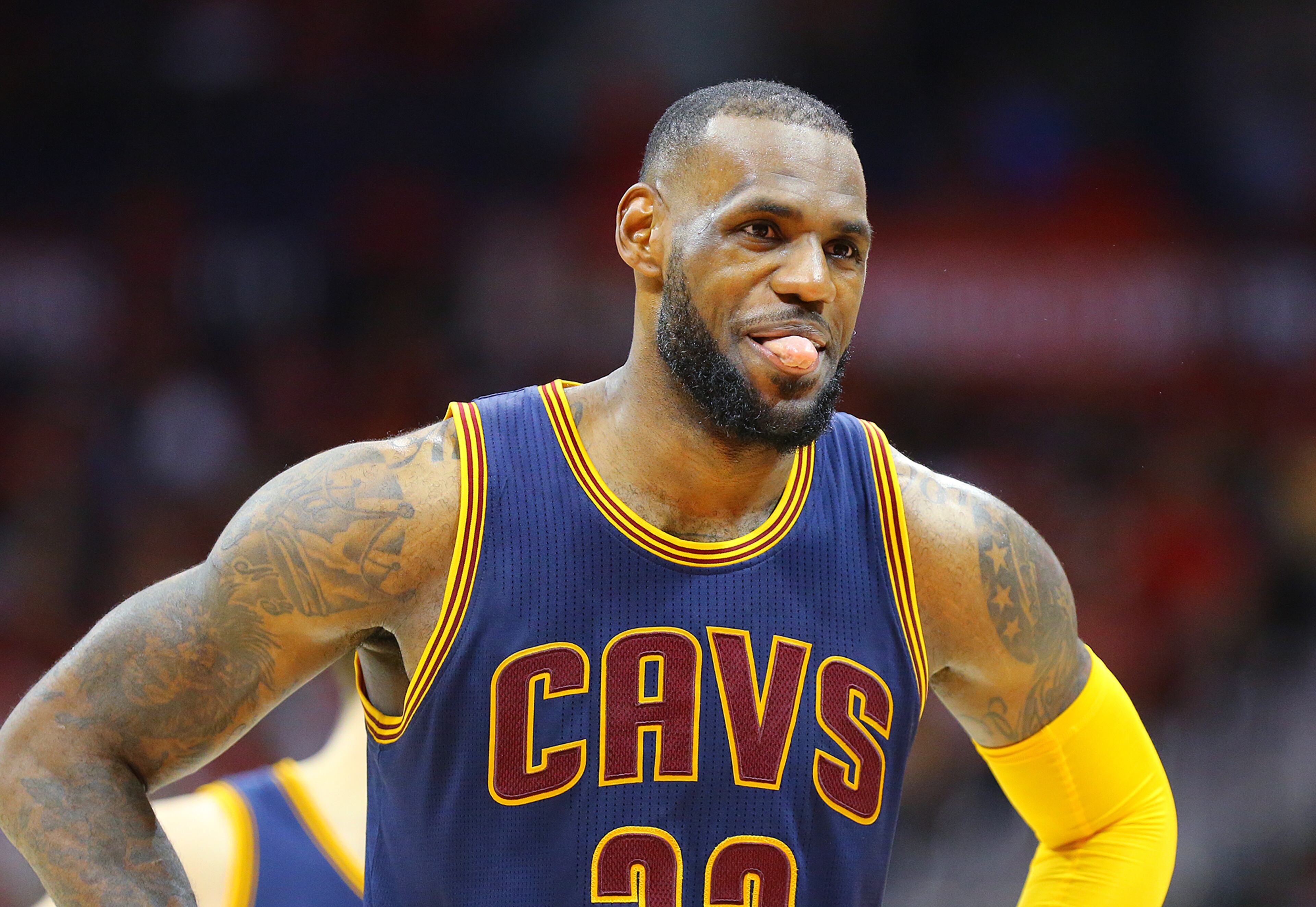 Cavaliers LeBron James reacts to drawing a foul from the Hawks in game 1 of the Eastern Conference Finals on Wednesday, May 20, 2015, in Atlanta. The Cavaliers won the game 97-89. Curtis Compton / ccompton@ajc.com
