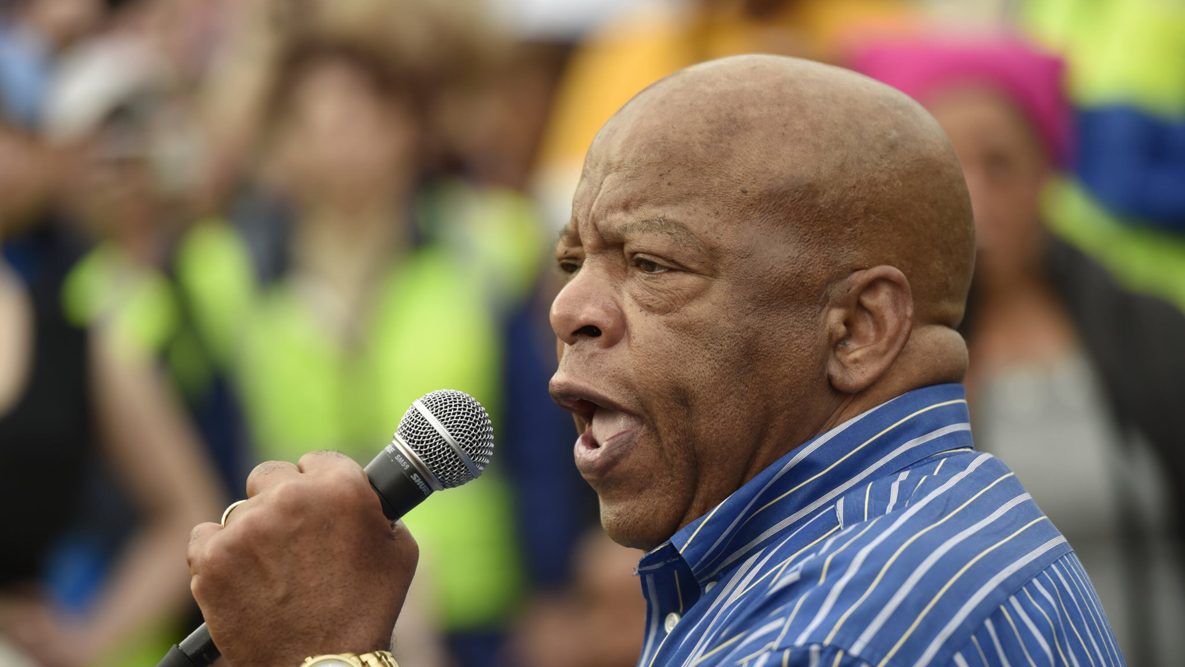 January 21, 2017, Atlanta - U.S. Rep. John Lewis speaks to the crowd in Atlanta, Georgia, on Saturday, January 21, 2017. (DAVID BARNES / DAVID.BARNES@AJC.COM)