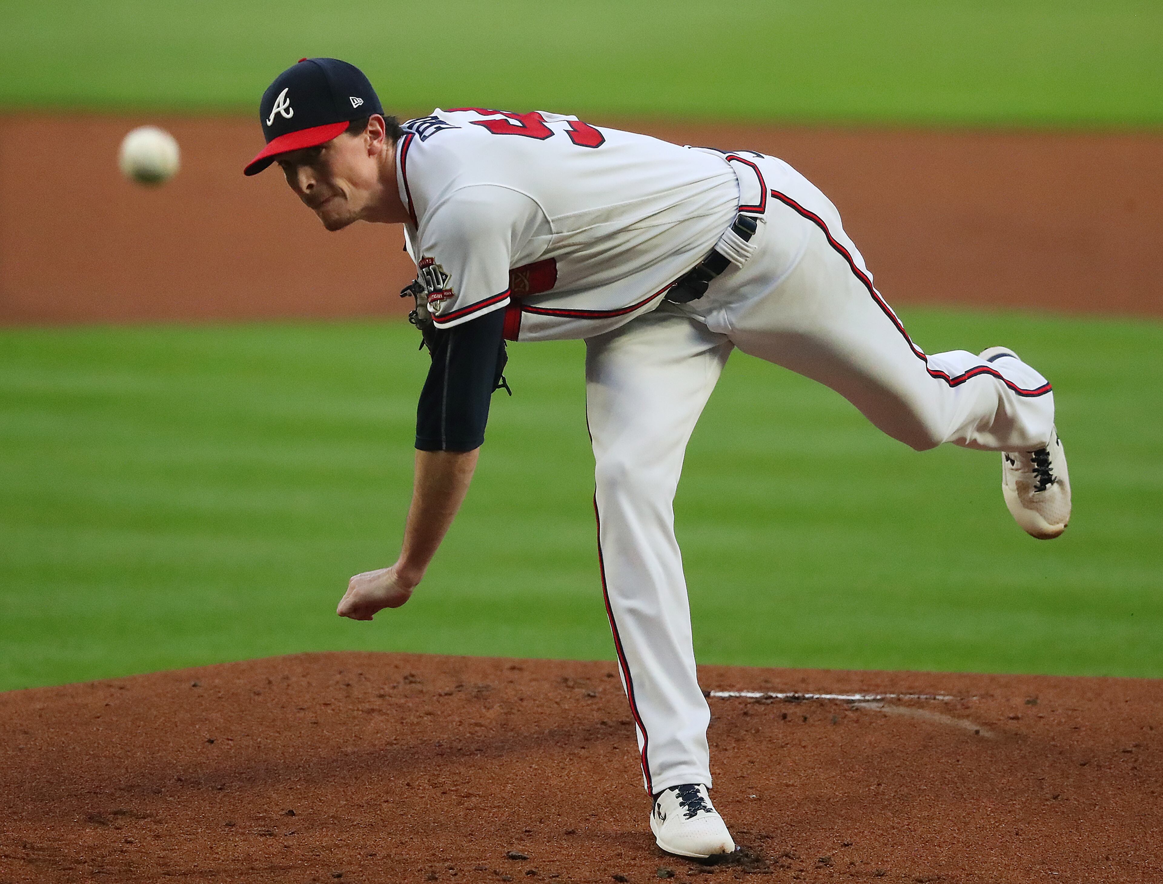 Braves pitcher Max Fried delivers against the Washington Nationals. “Curtis Compton / Curtis.Compton@ajc.com”