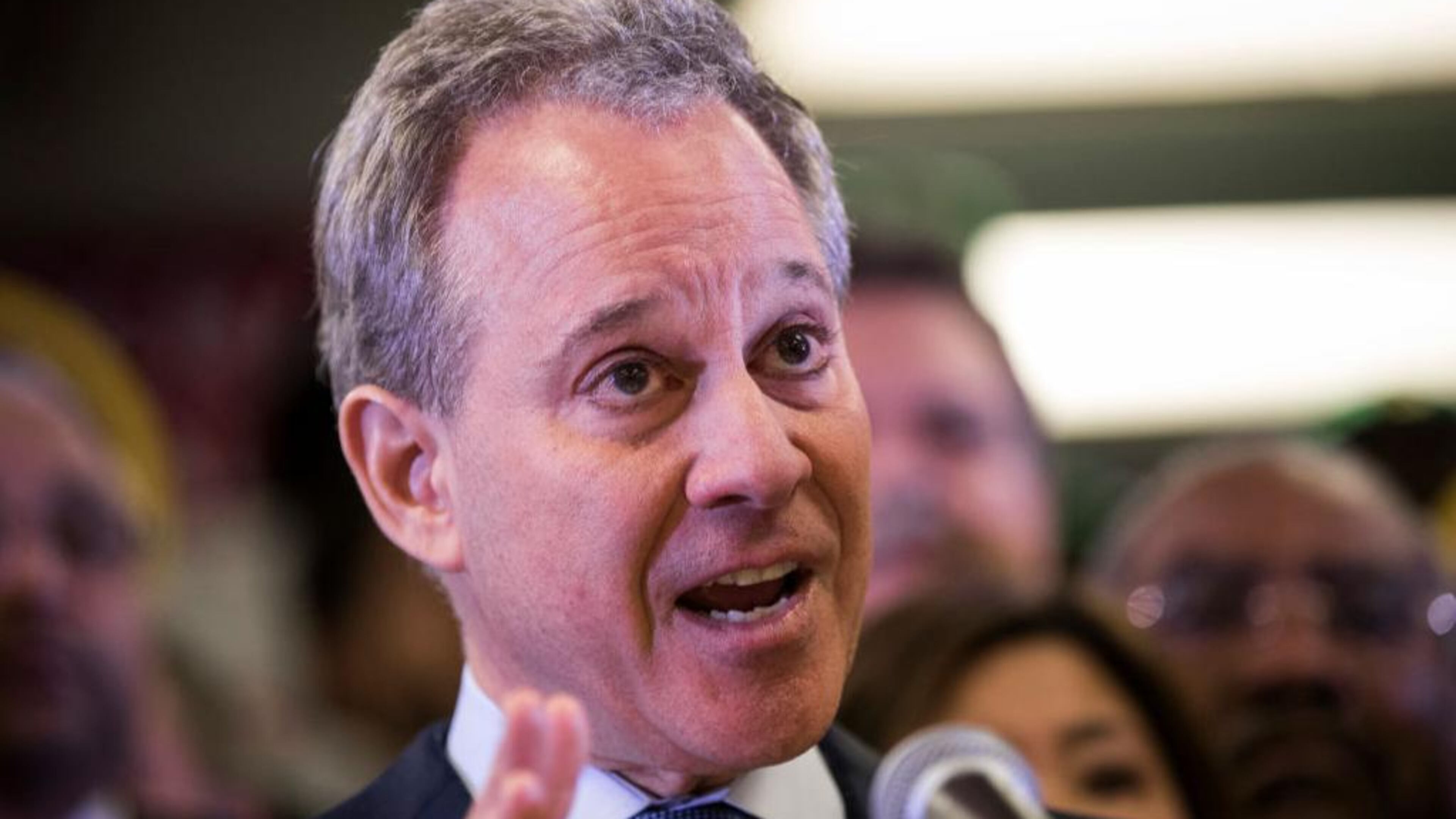 New York Attorney General Eric Schneiderman speaks at a press conference on April 3, 2018 in New York City.