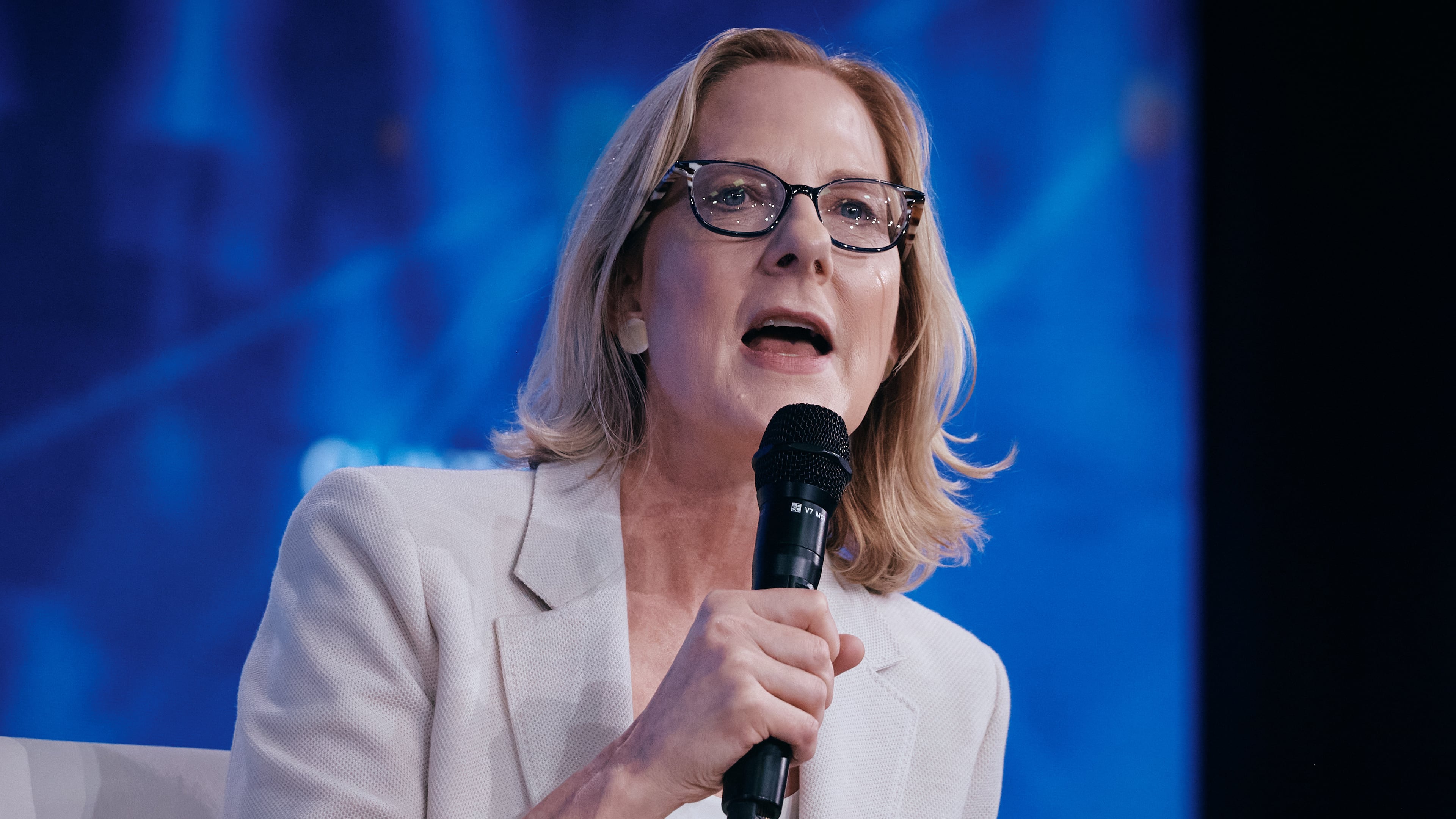 Heather Gerken, President of Ford Foundation, speaks during the Clinton Global Initiative, Tuesday, Sept. 22, 2026, in New York. (AP Photo/Andres Kudacki)