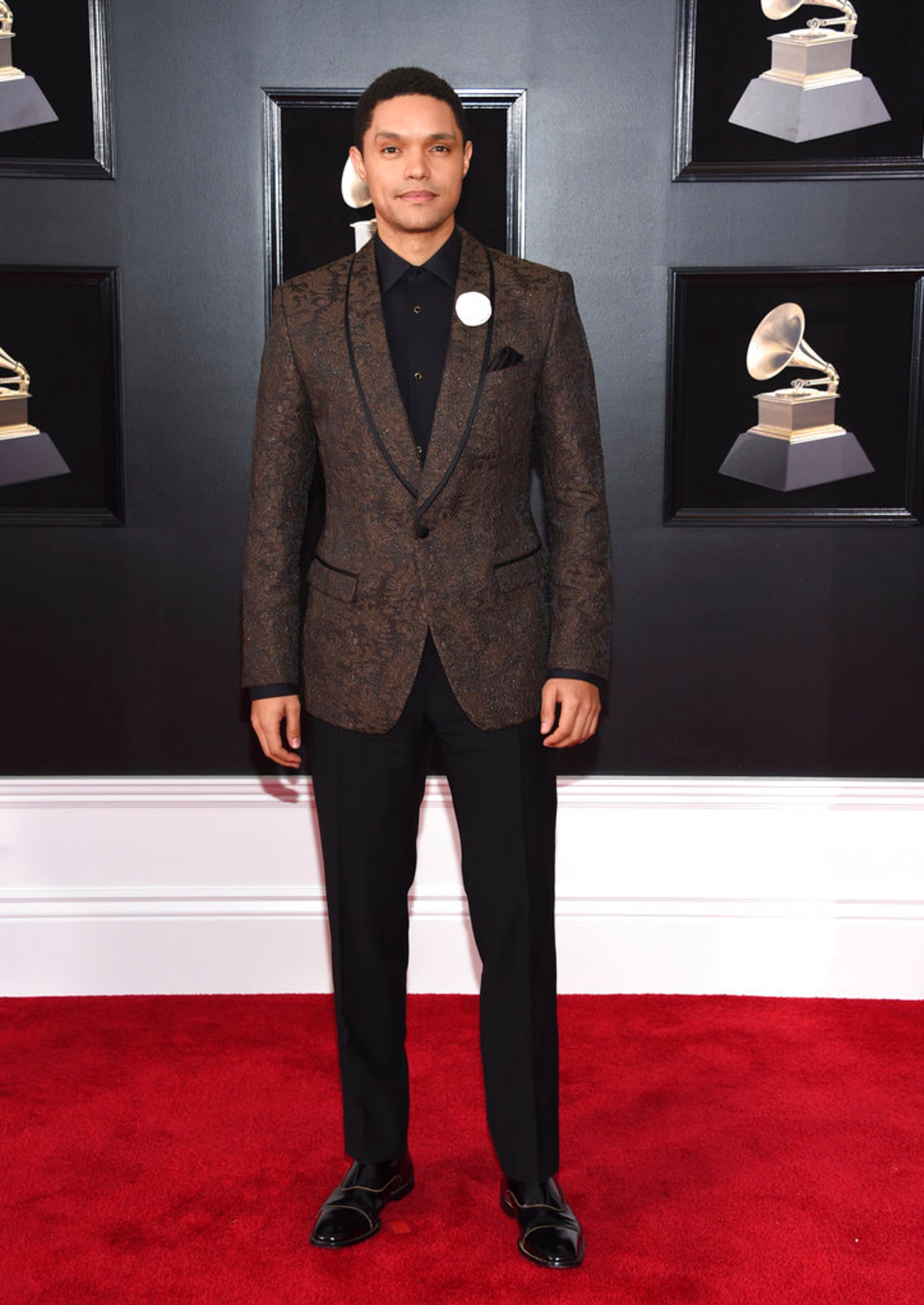 Trevor Noah arrives at the 60th annual Grammy Awards at Madison Square Garden on Sunday, Jan. 28, 2018, in New York. (Photo by Evan Agostini/Invision/AP)