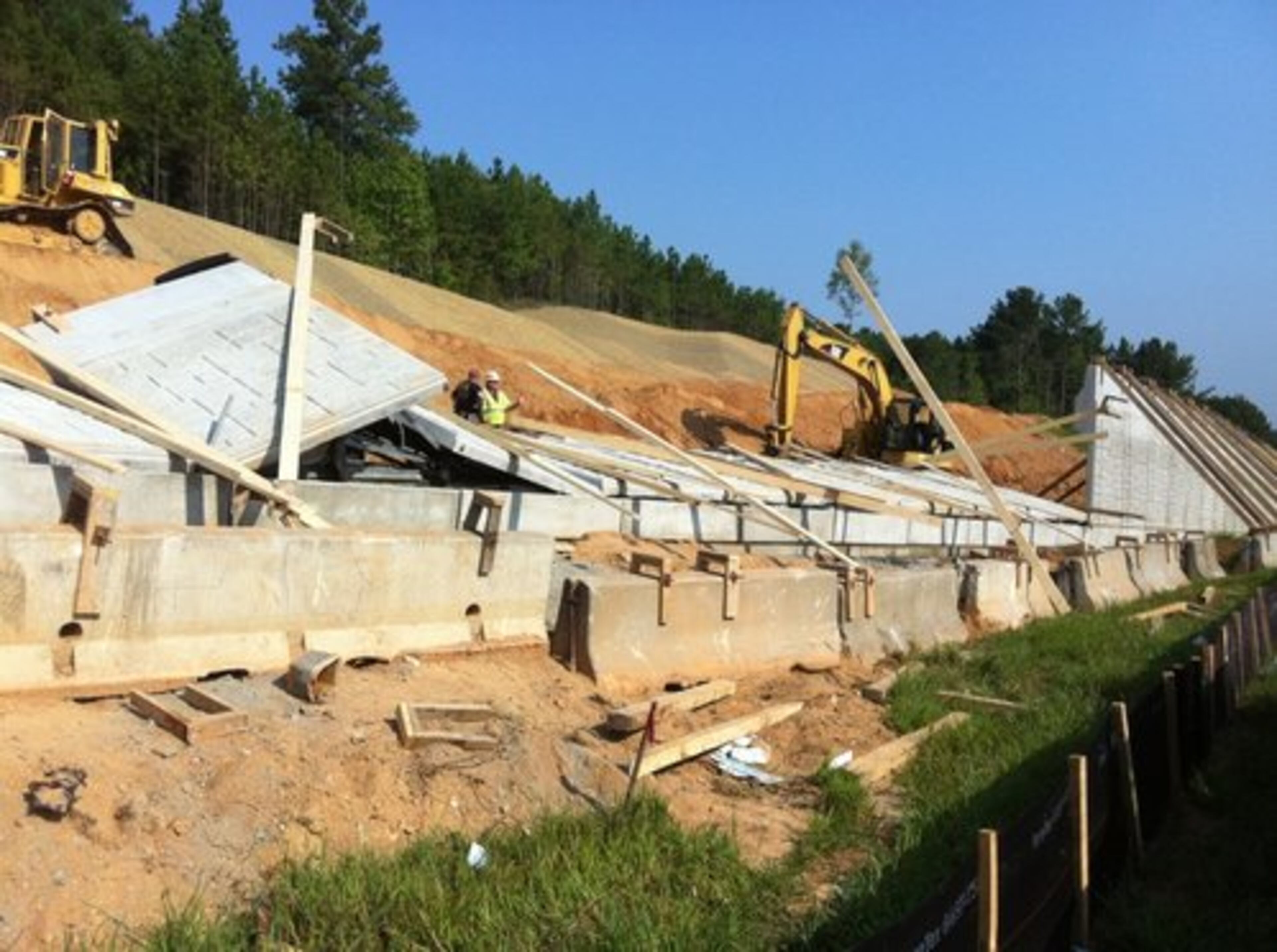 At least seven of the huge sections came down.